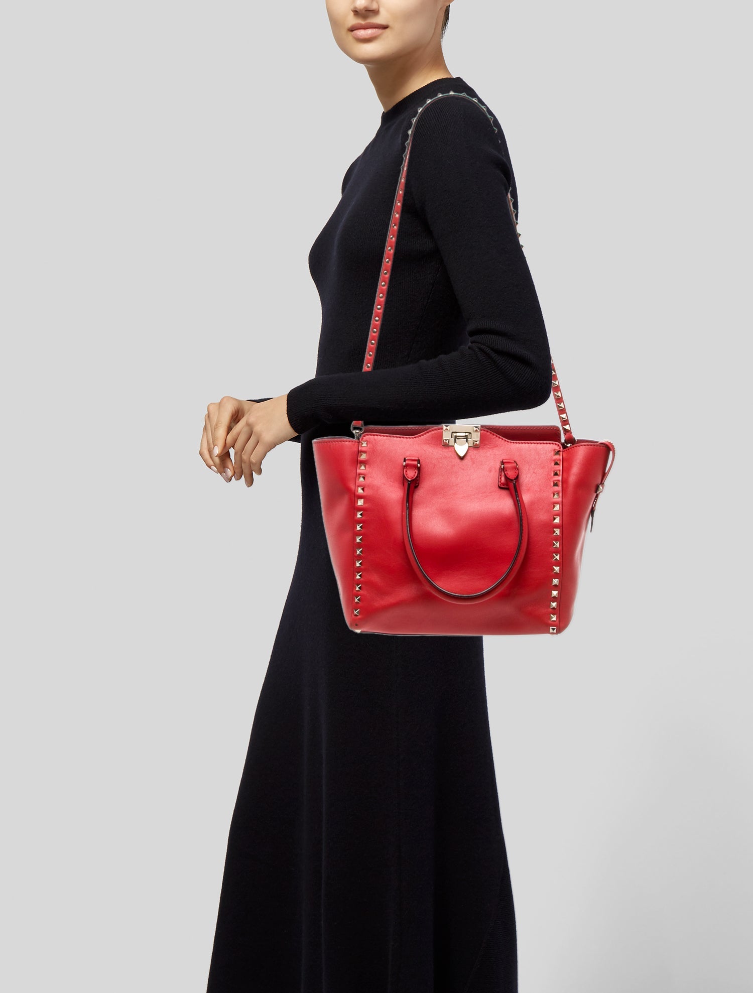 Valentino Rockstud Top Handle Bag