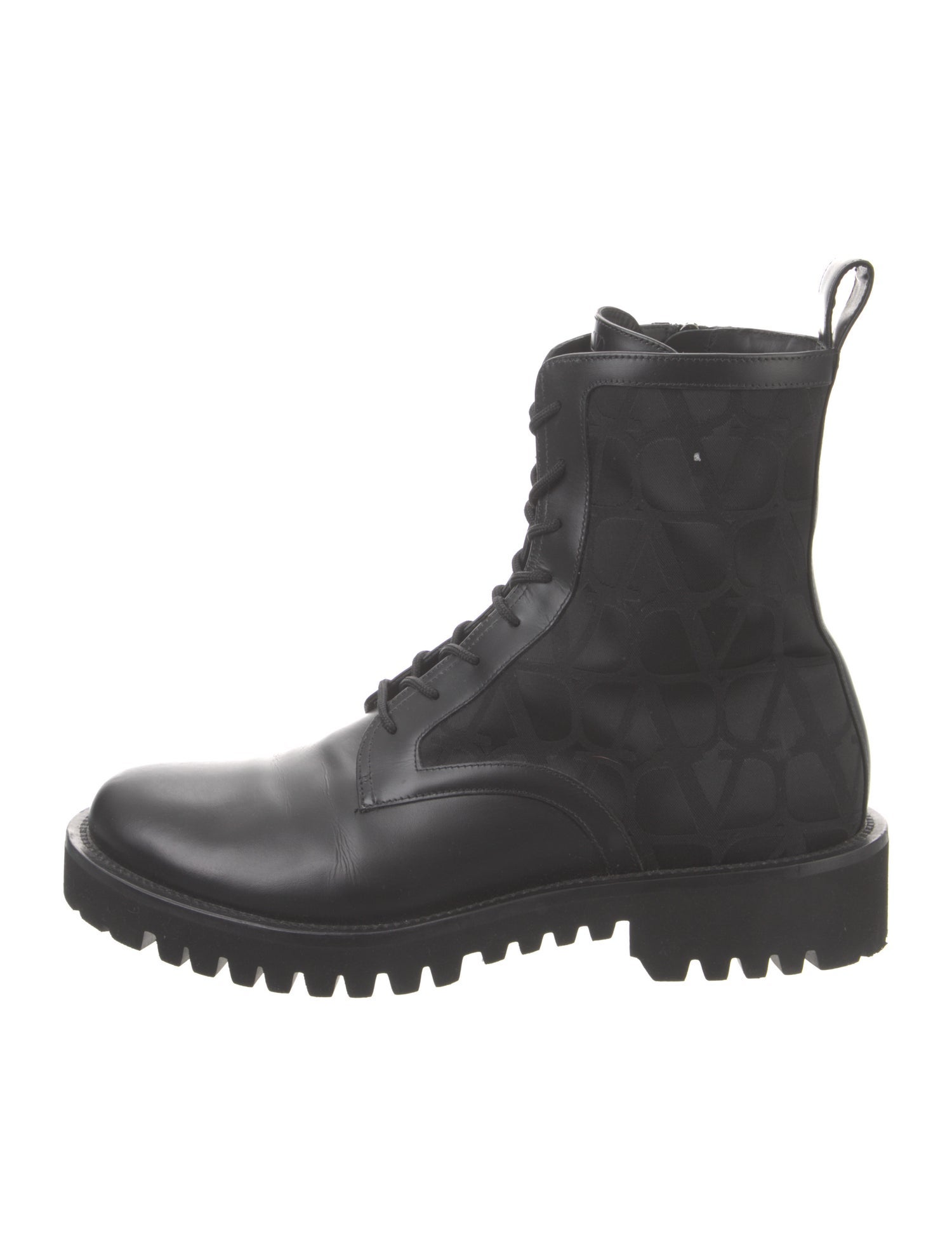 Valentino Leather Combat Boots
