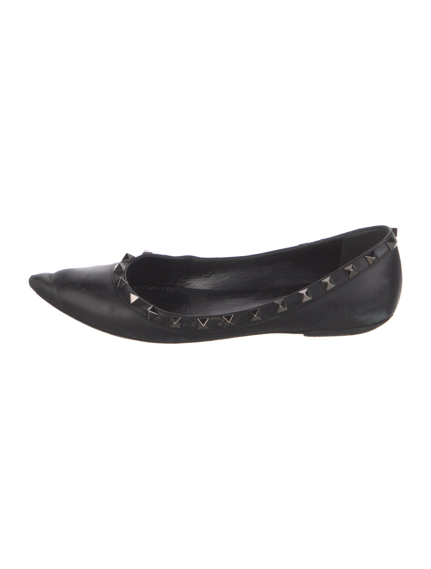 Valentino Rockstud Accents Leather Ballet Flats