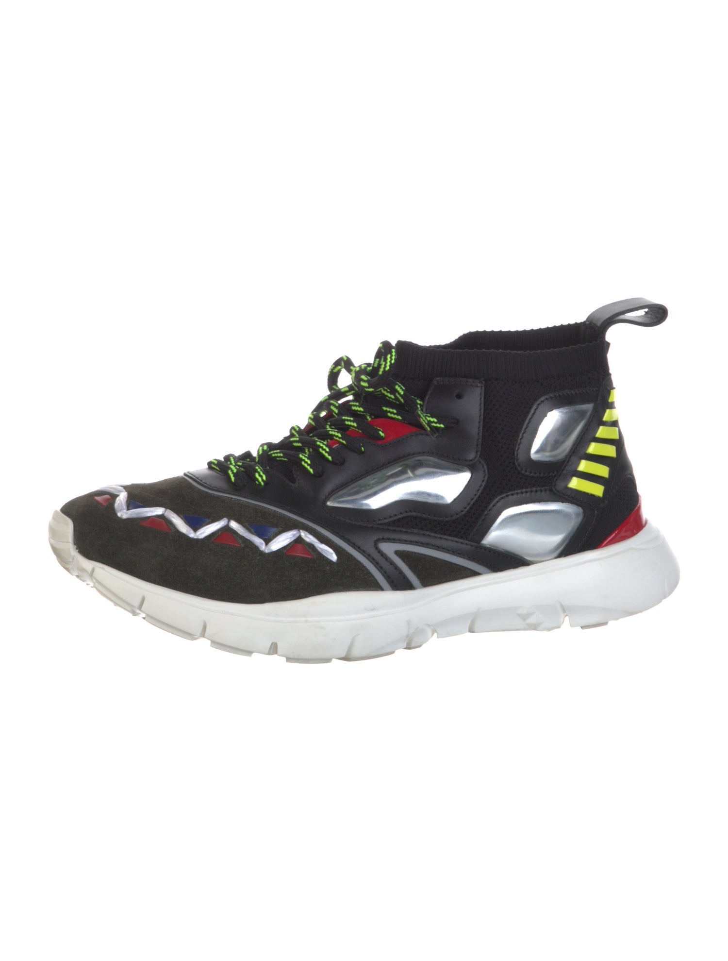 Valentino Suede Printed Athletic Sneakers