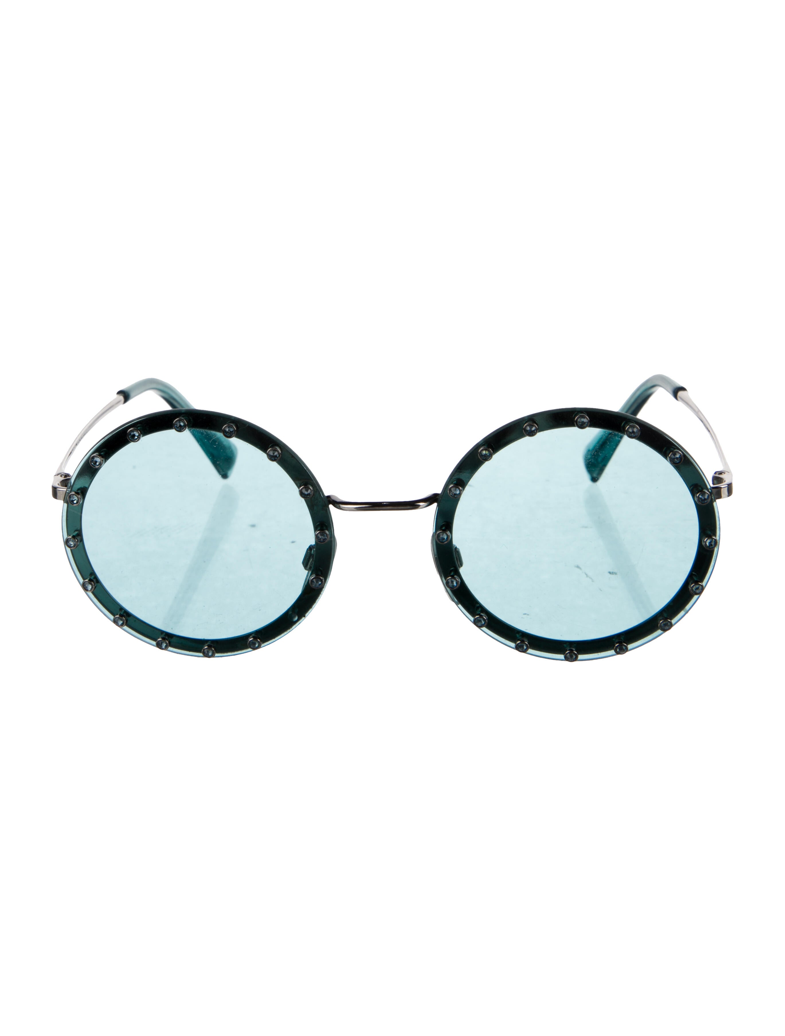 Valentino Rockstud Accents Round Sunglasses
