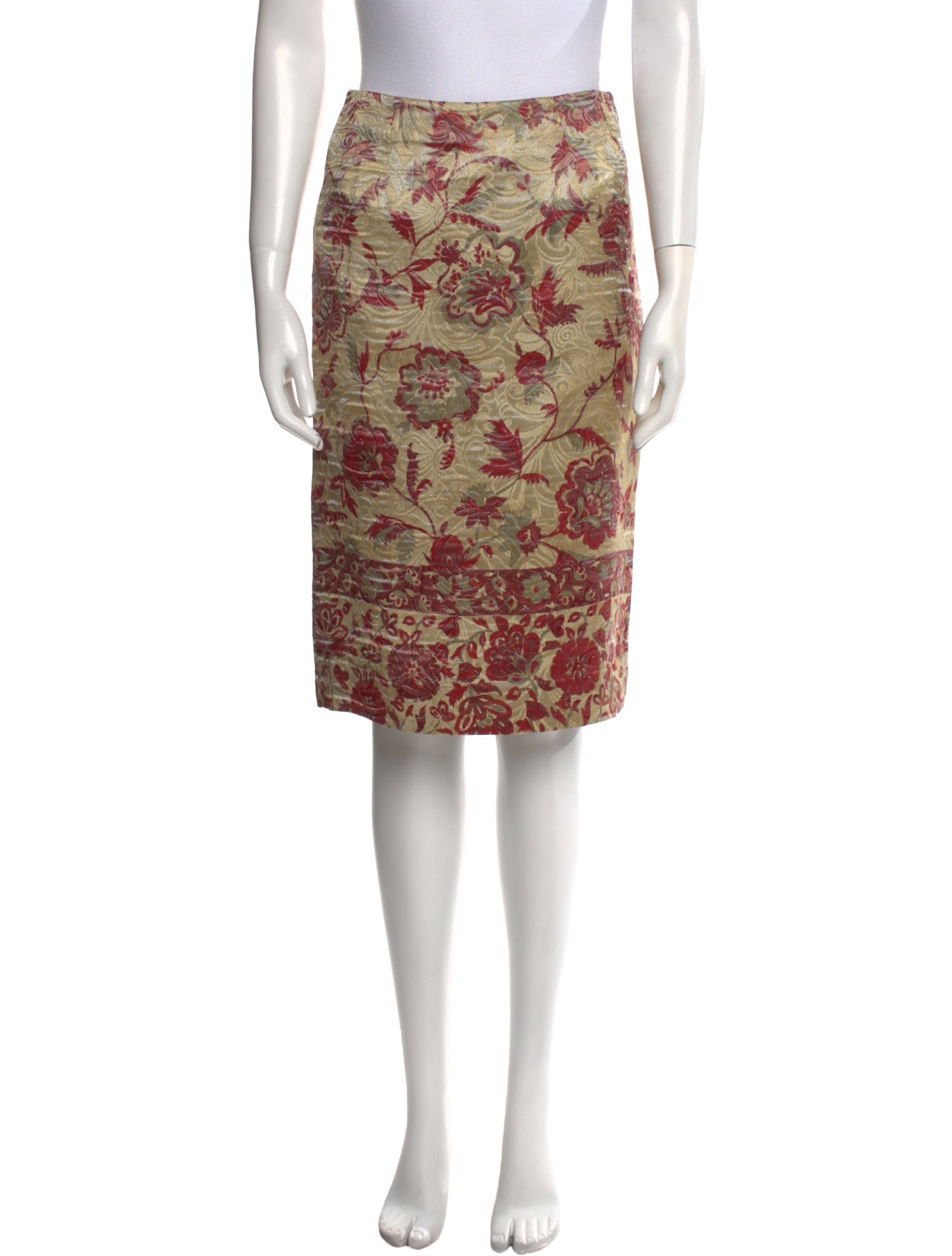 Valentino Floral Print Knee-Length Skirt