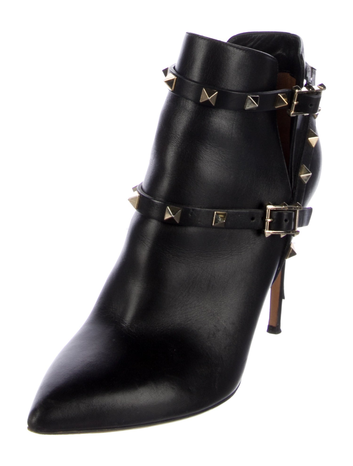 Valentino Rockstud Accents Leather Boots