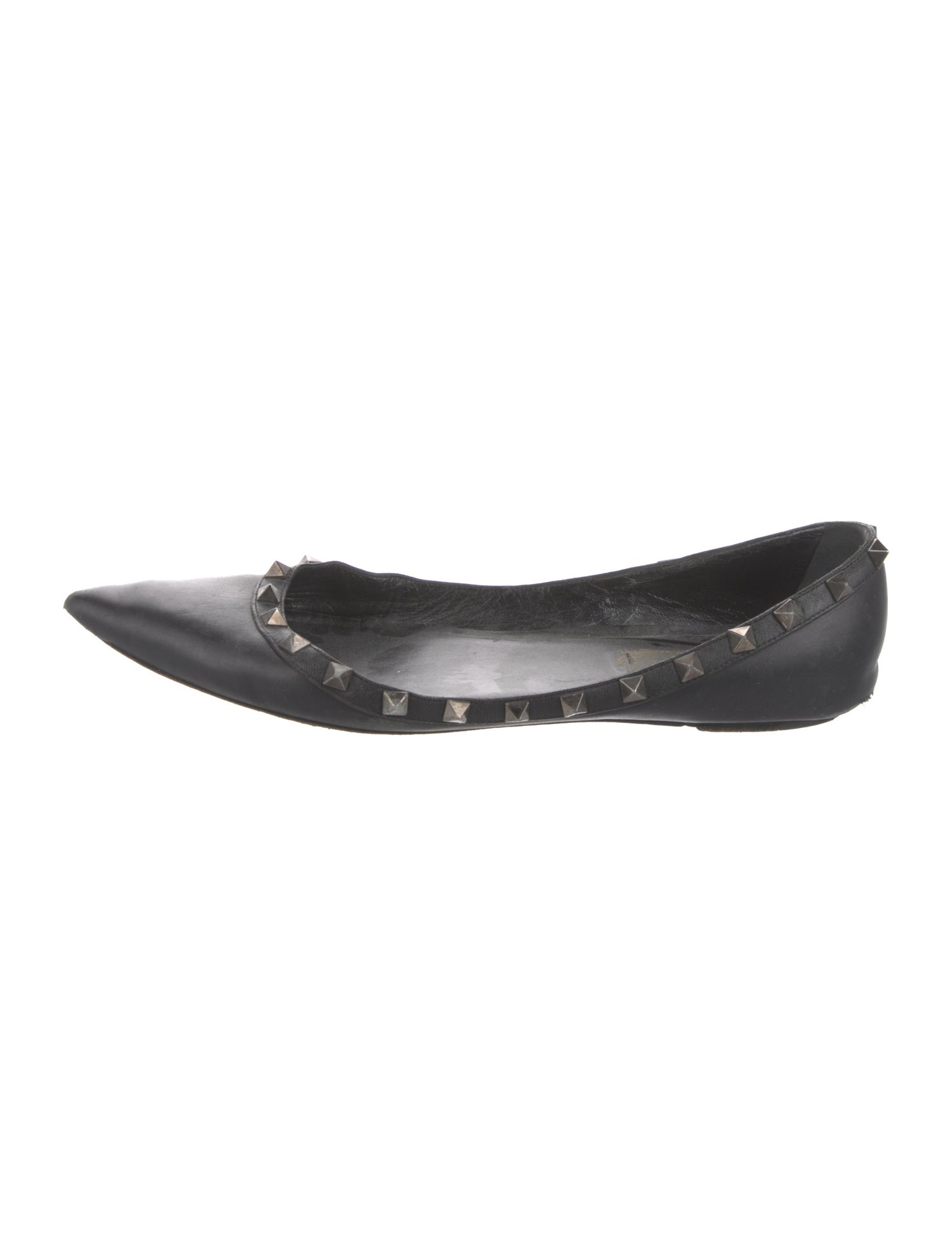 Valentino Rockstud Accents Leather Ballet Flats