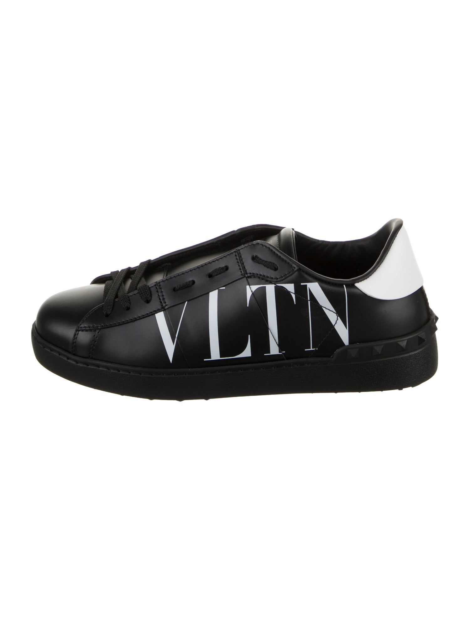 Valentino Leather Graphic Print Sneakers