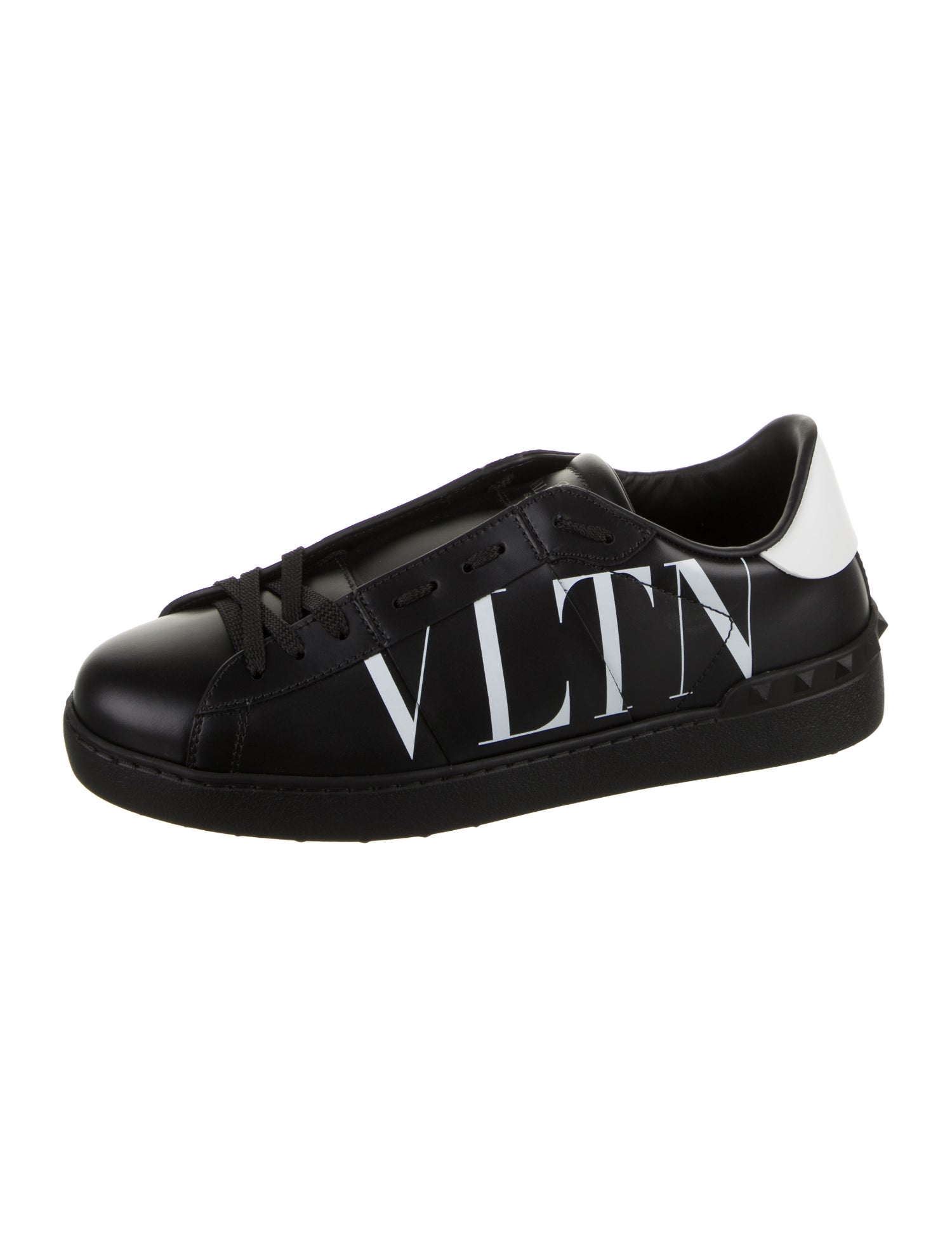 Valentino Leather Graphic Print Sneakers