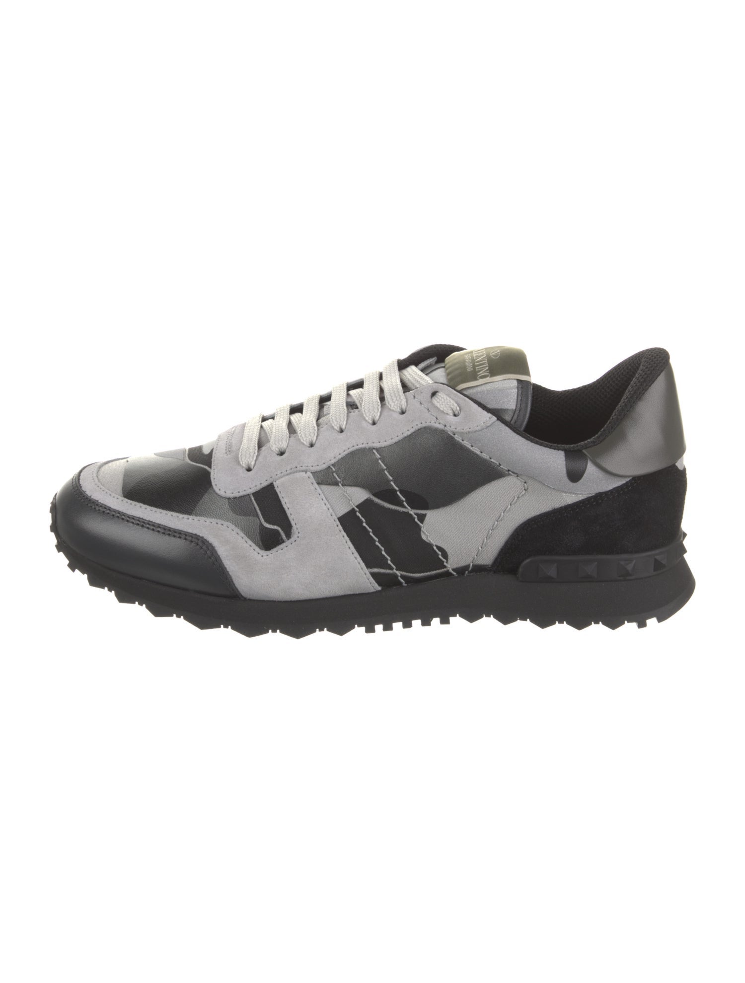 Valentino Leather Camouflage Print Sneakers