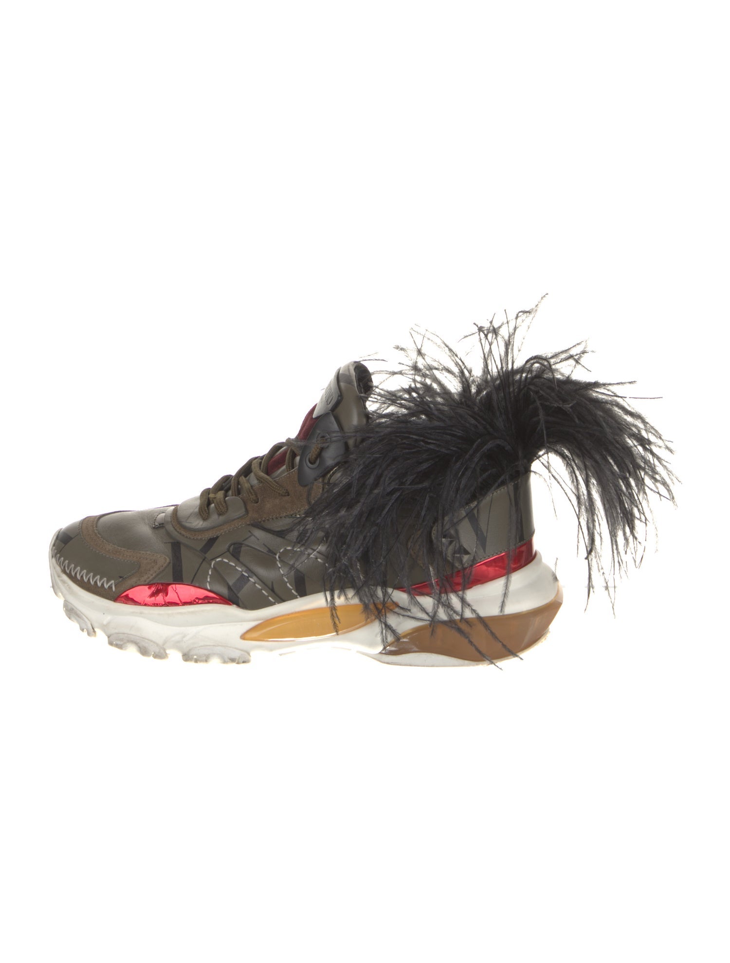 Valentino Leather Printed Sneakers