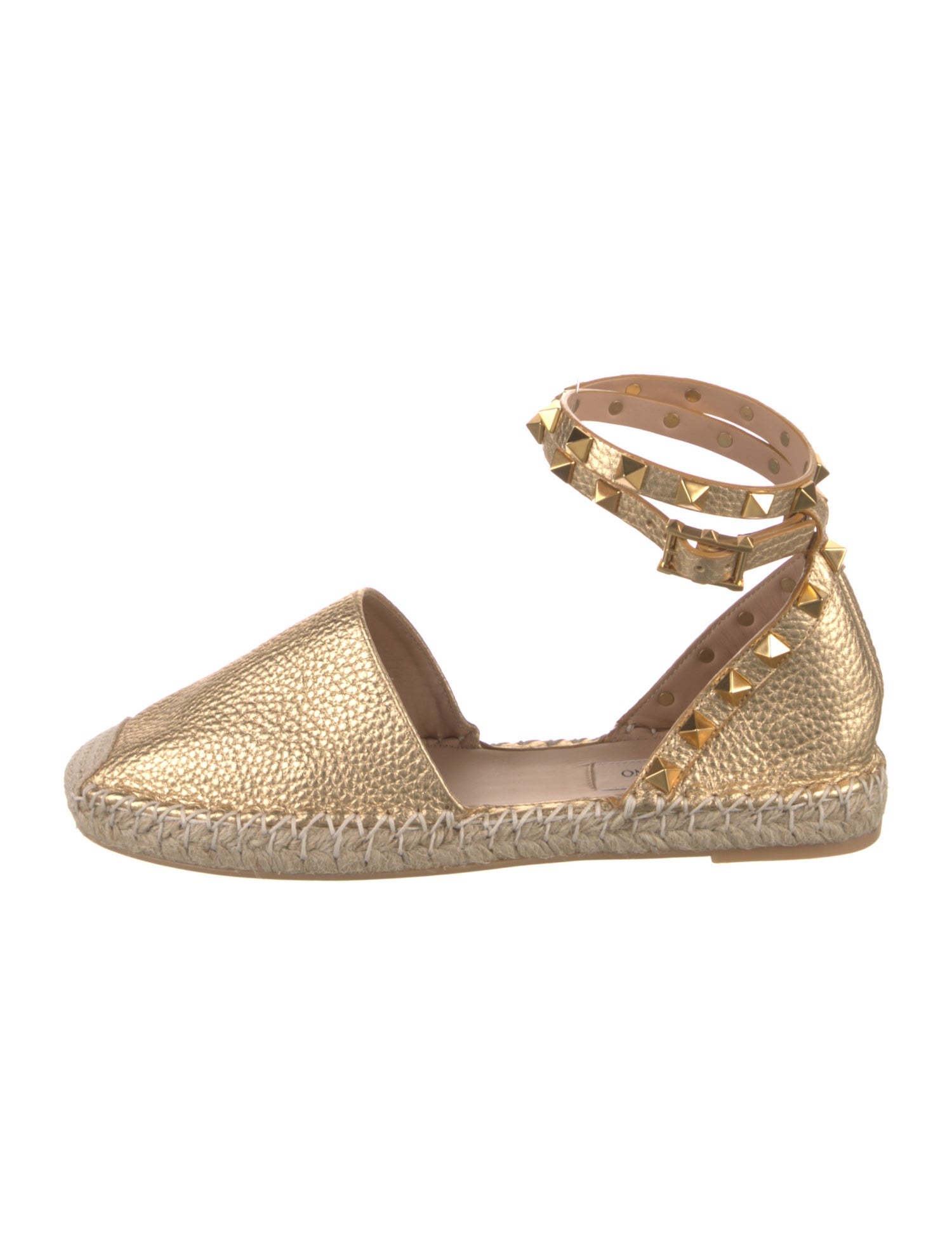 Valentino Rockstud Accents Leather D'Orsay Flats