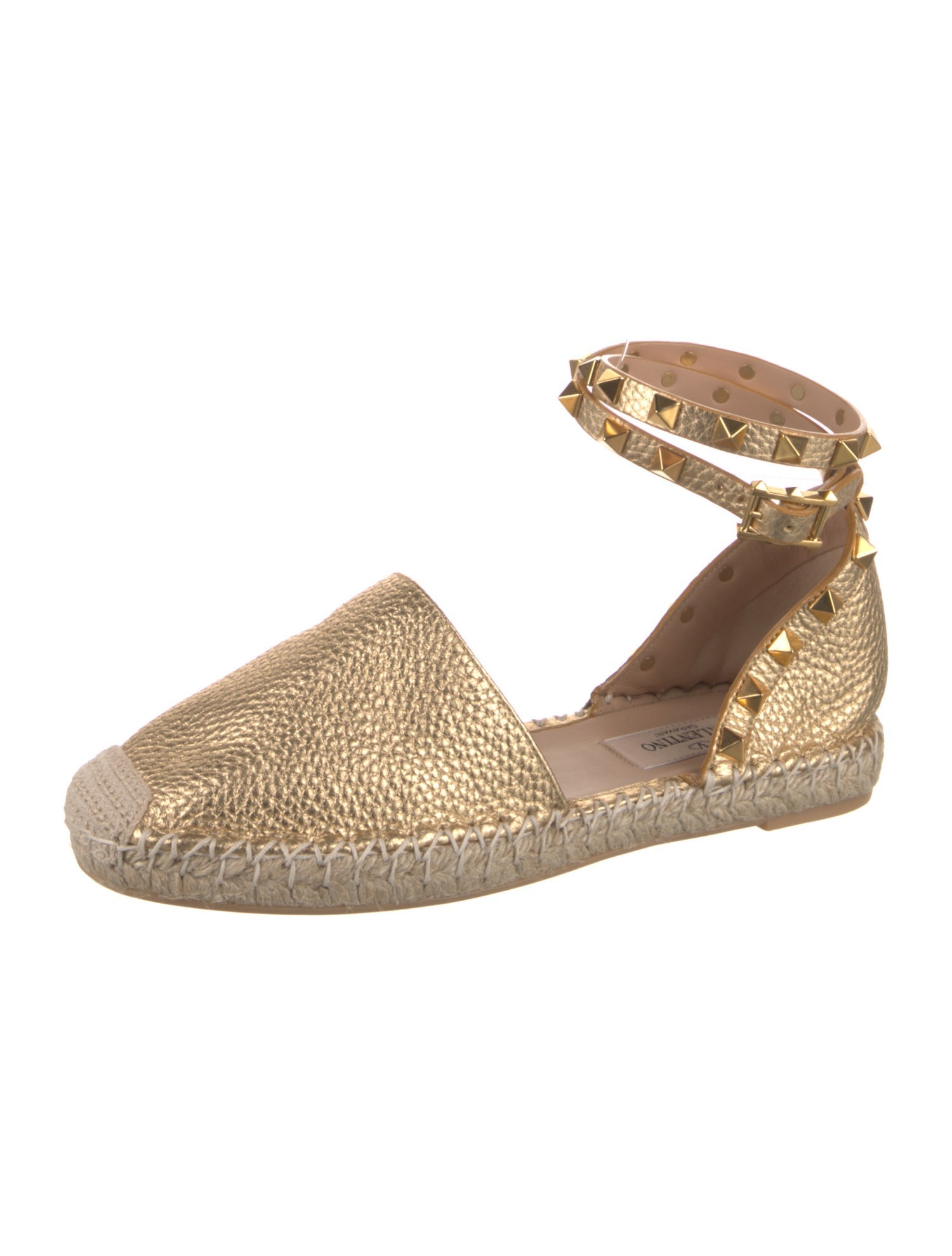 Valentino Rockstud Accents Leather D'Orsay Flats