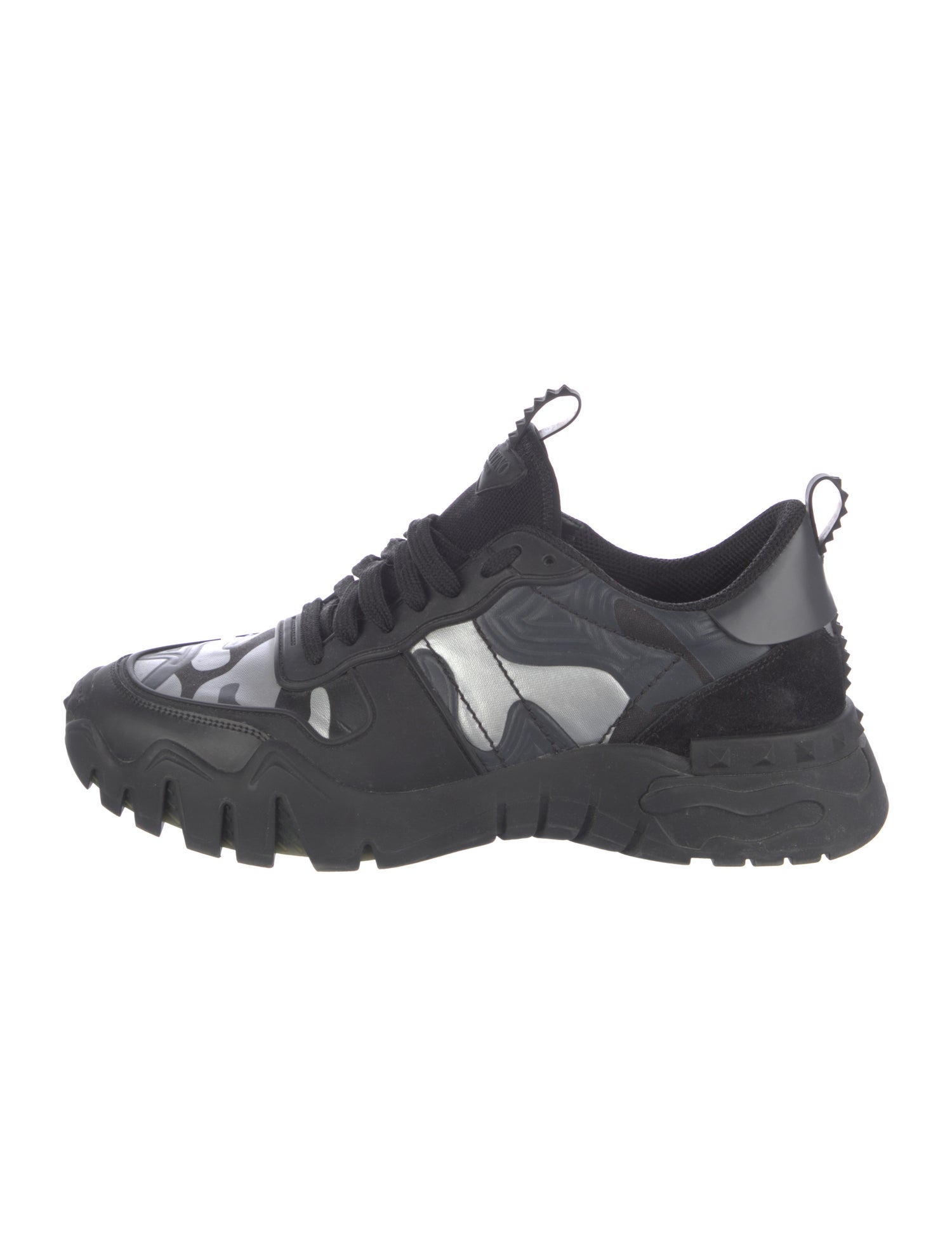Valentino Rockstud Accents Leather Sneakers