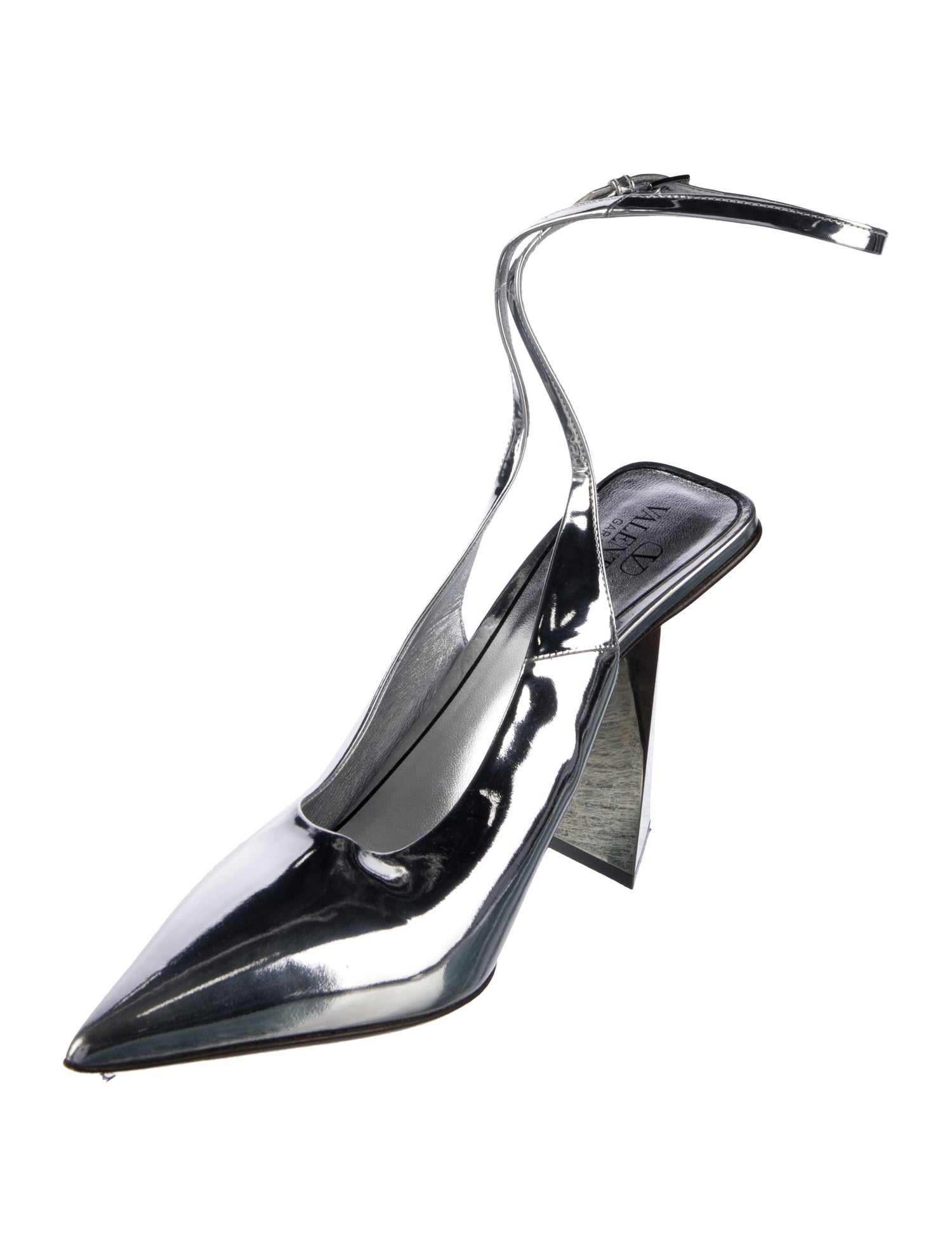 Valentino Leather Colorblock Pattern Slingback Pumps