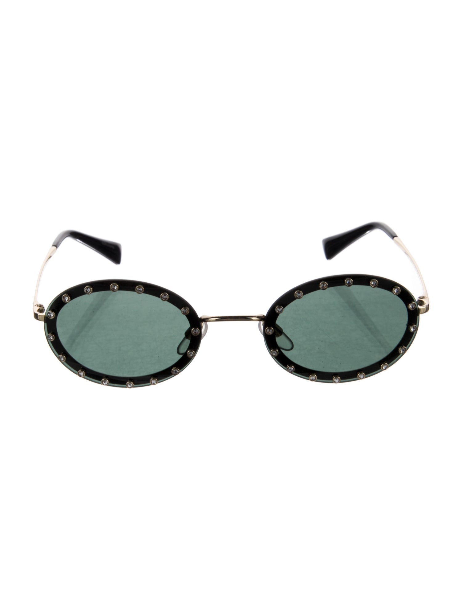 Valentino Rockstud Accents Round Sunglasses