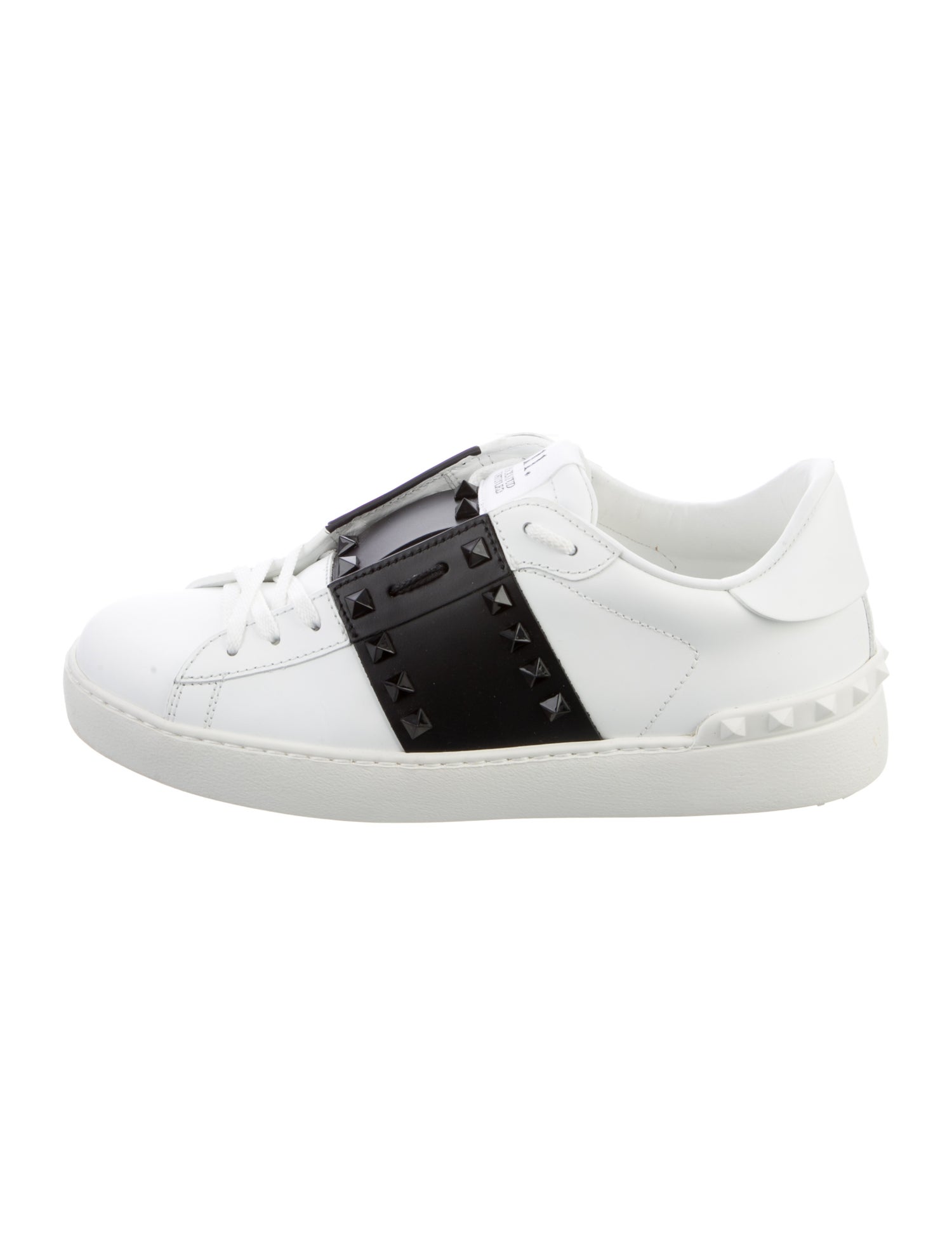 Valentino Rockstud Accents Leather Sneakers