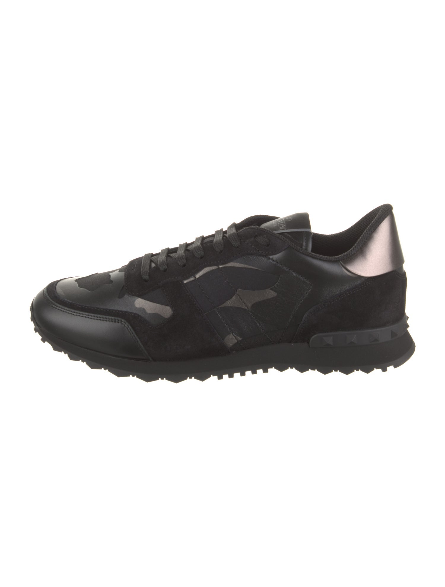 Valentino Leather Camouflage Print Sneakers