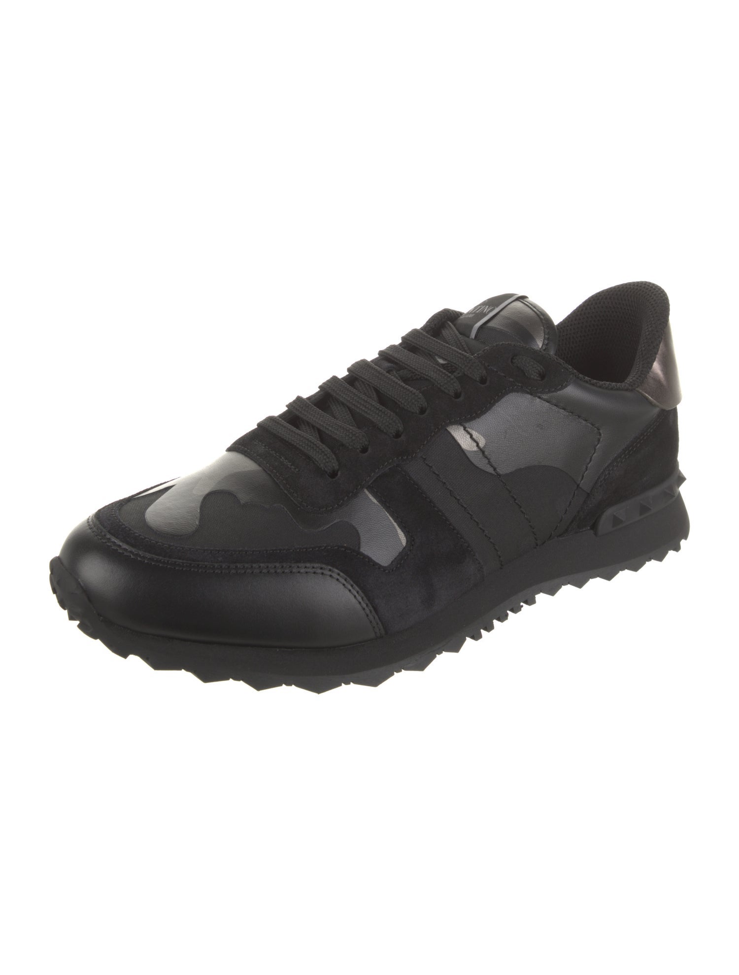 Valentino Leather Studded Accents Sneakers