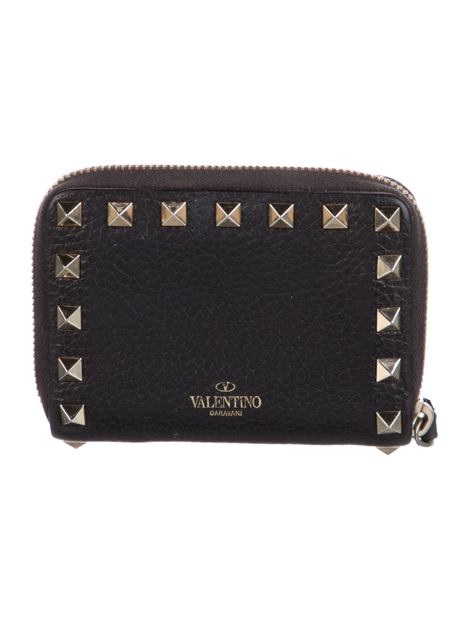 Valentino Rockstud Accents Leather Wallet