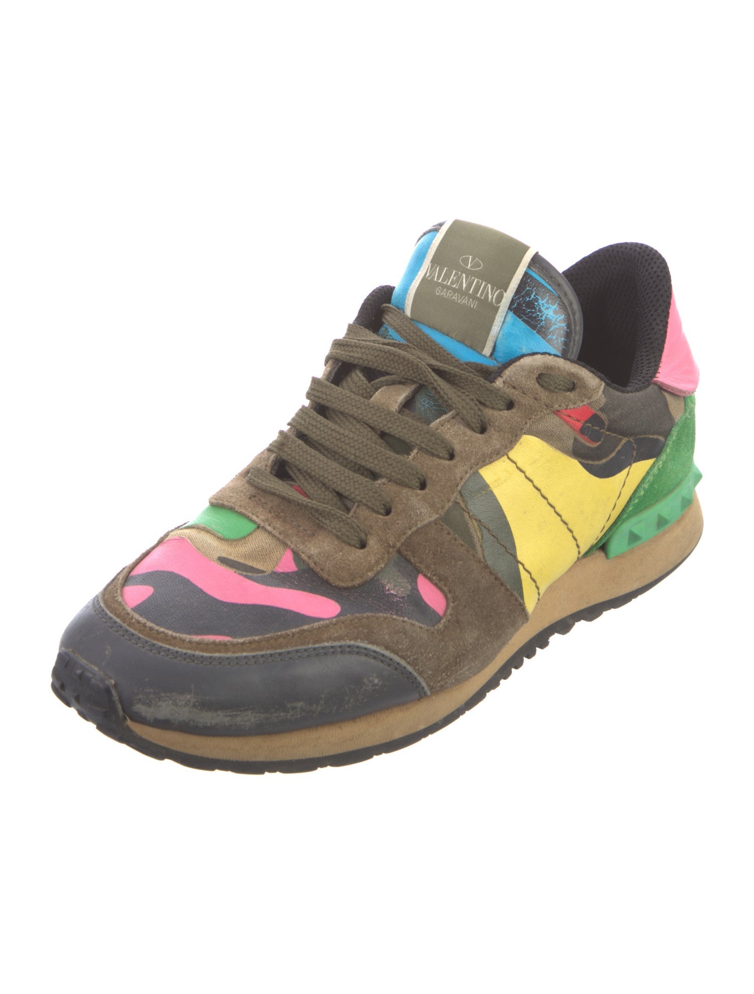 Valentino Suede Printed Sneakers