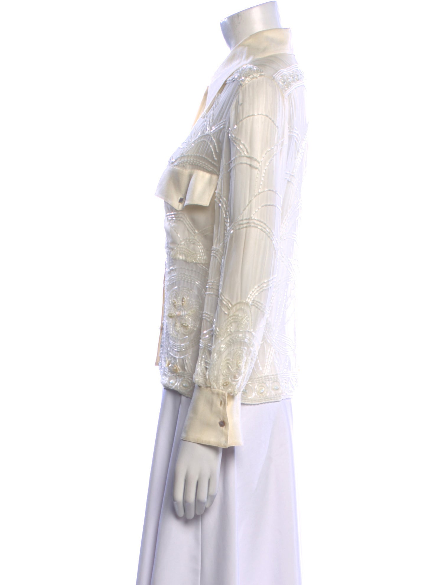 Valentino Long Sleeve Button-Up Top