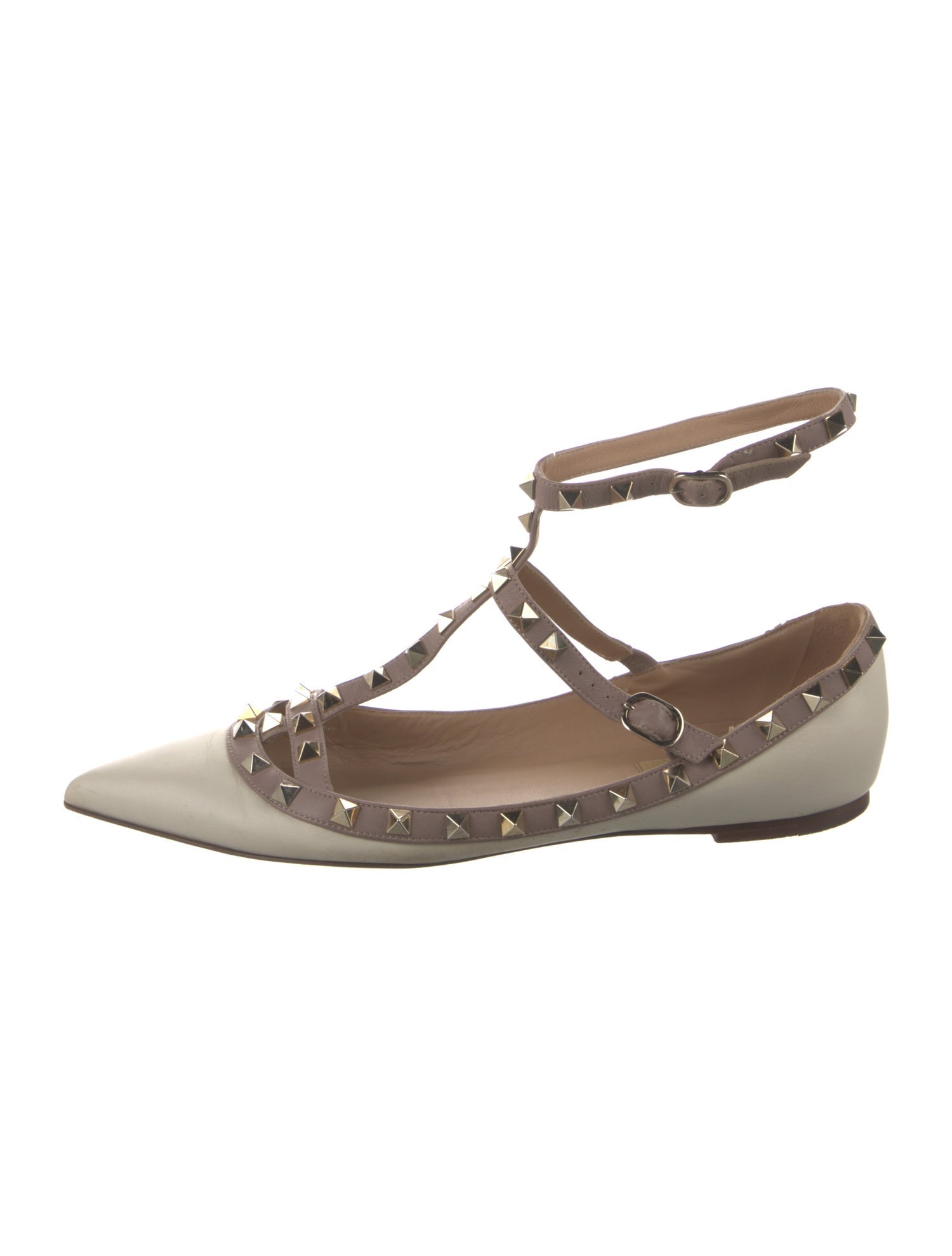 Valentino Rockstud Accents Leather Flats