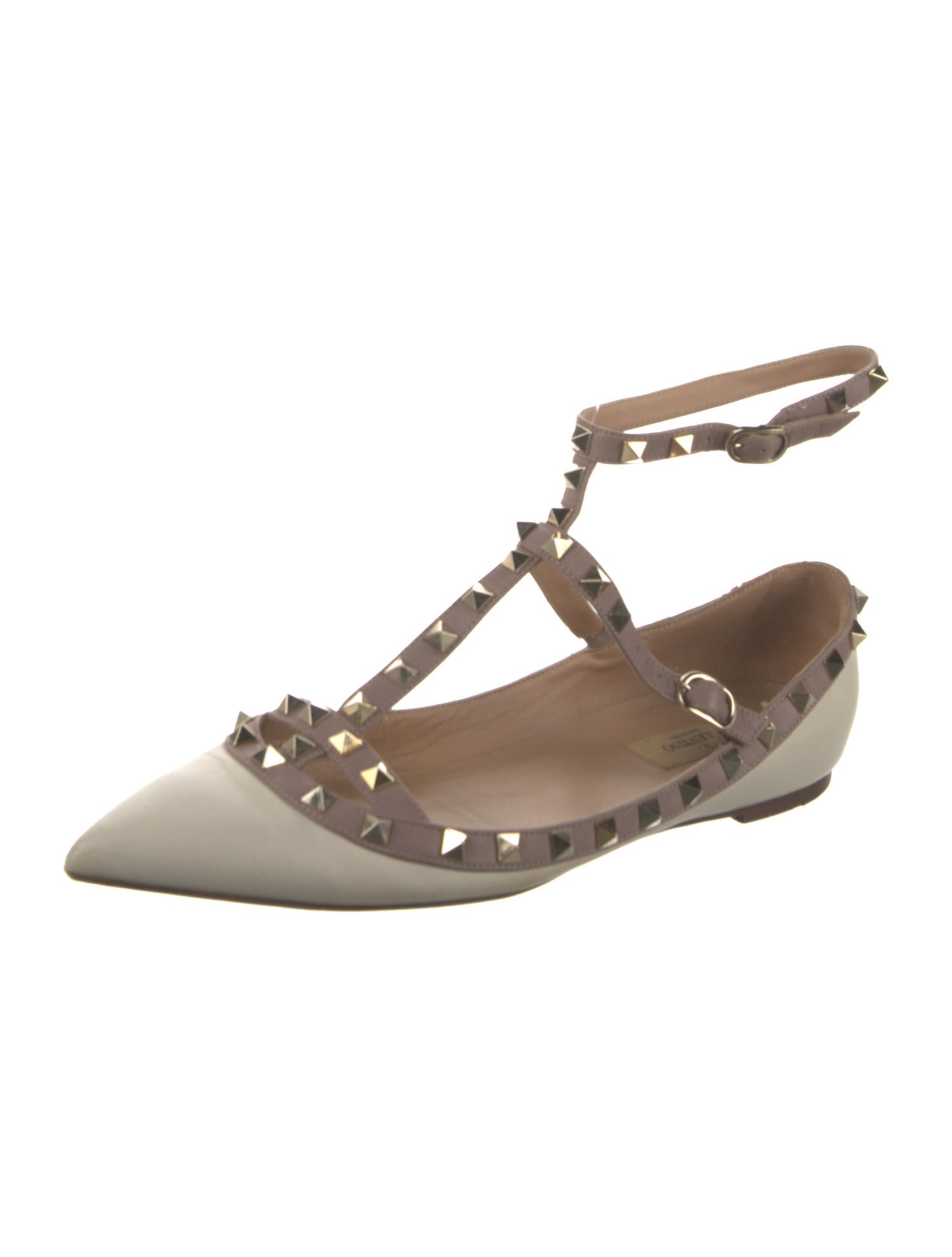 Valentino Rockstud Accents Leather Flats