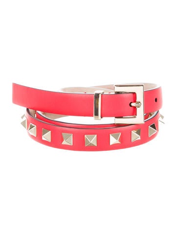 Valentino Leather Rockstud Belt