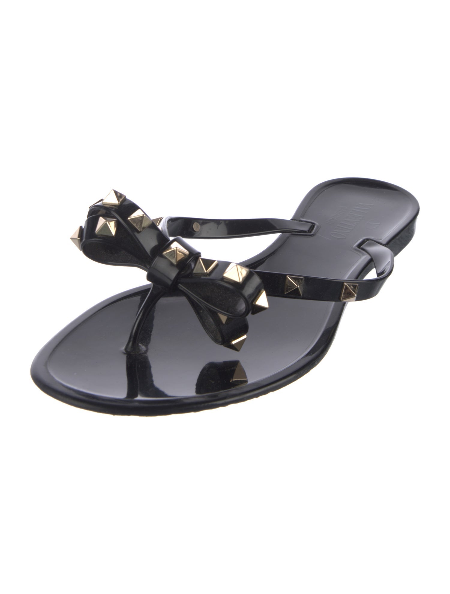 Valentino Rockstud Accents Rubber Slides