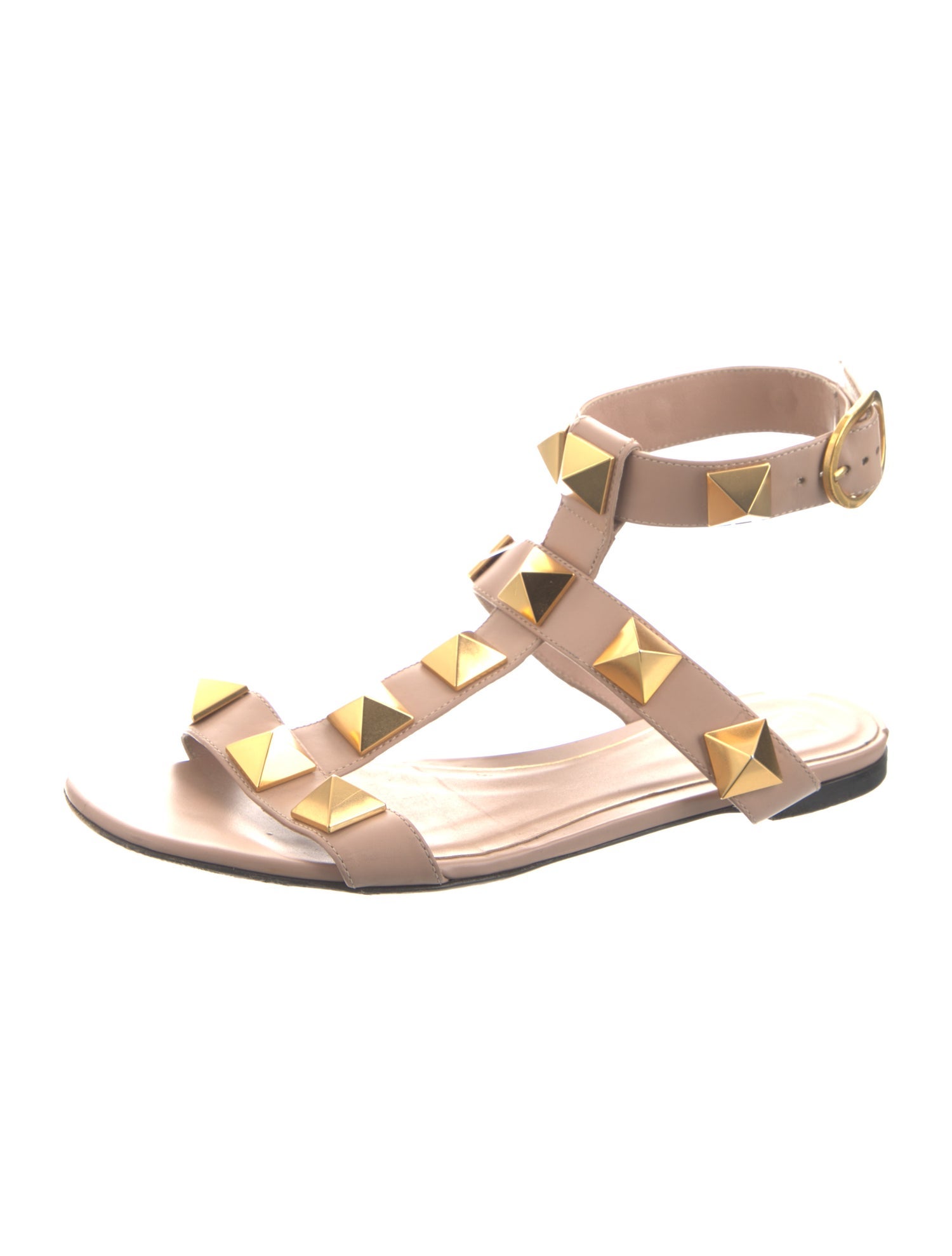 Valentino Rockstud Accents Leather Gladiator Sandals