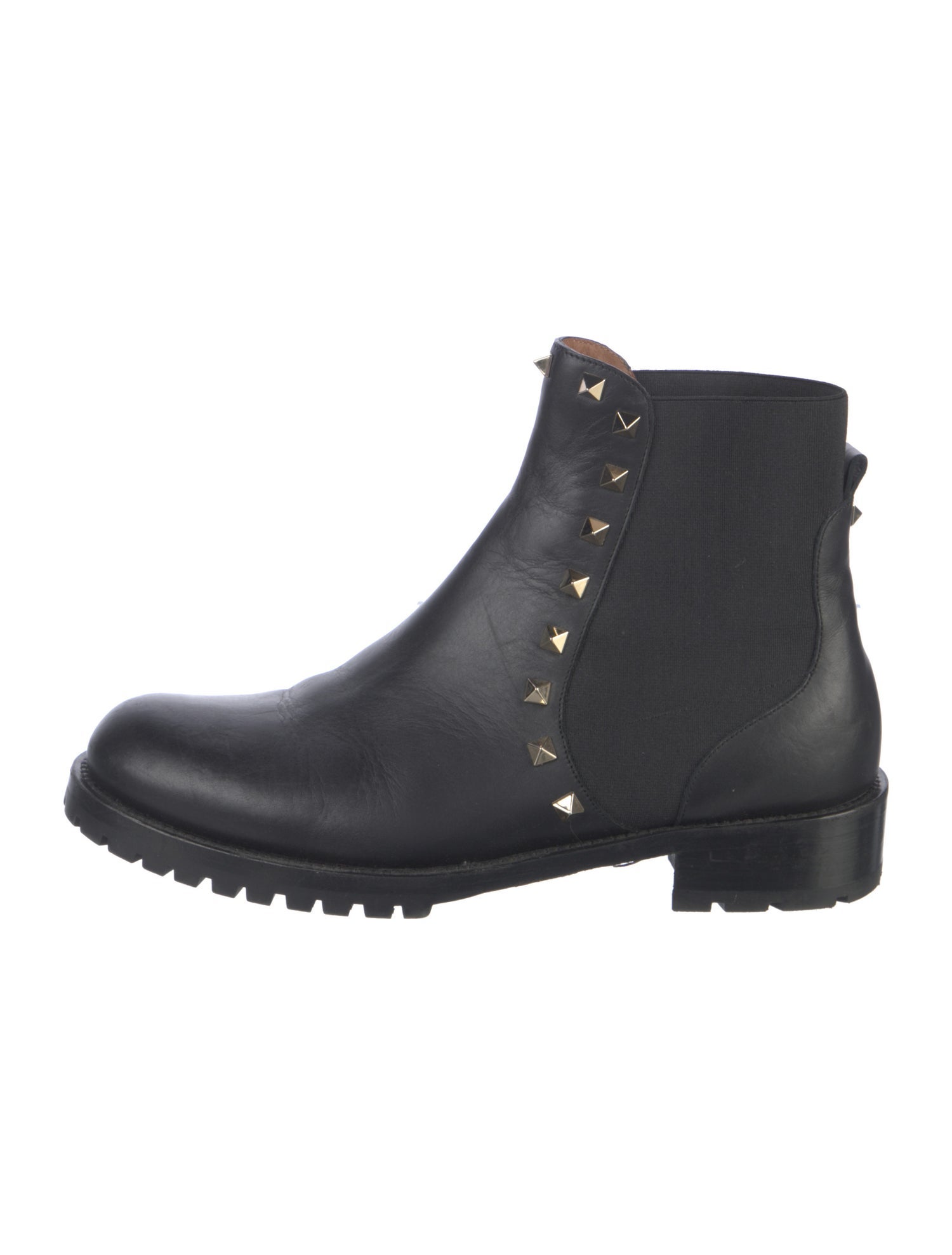 Valentino Rockstud Accents Leather Chelsea Boots