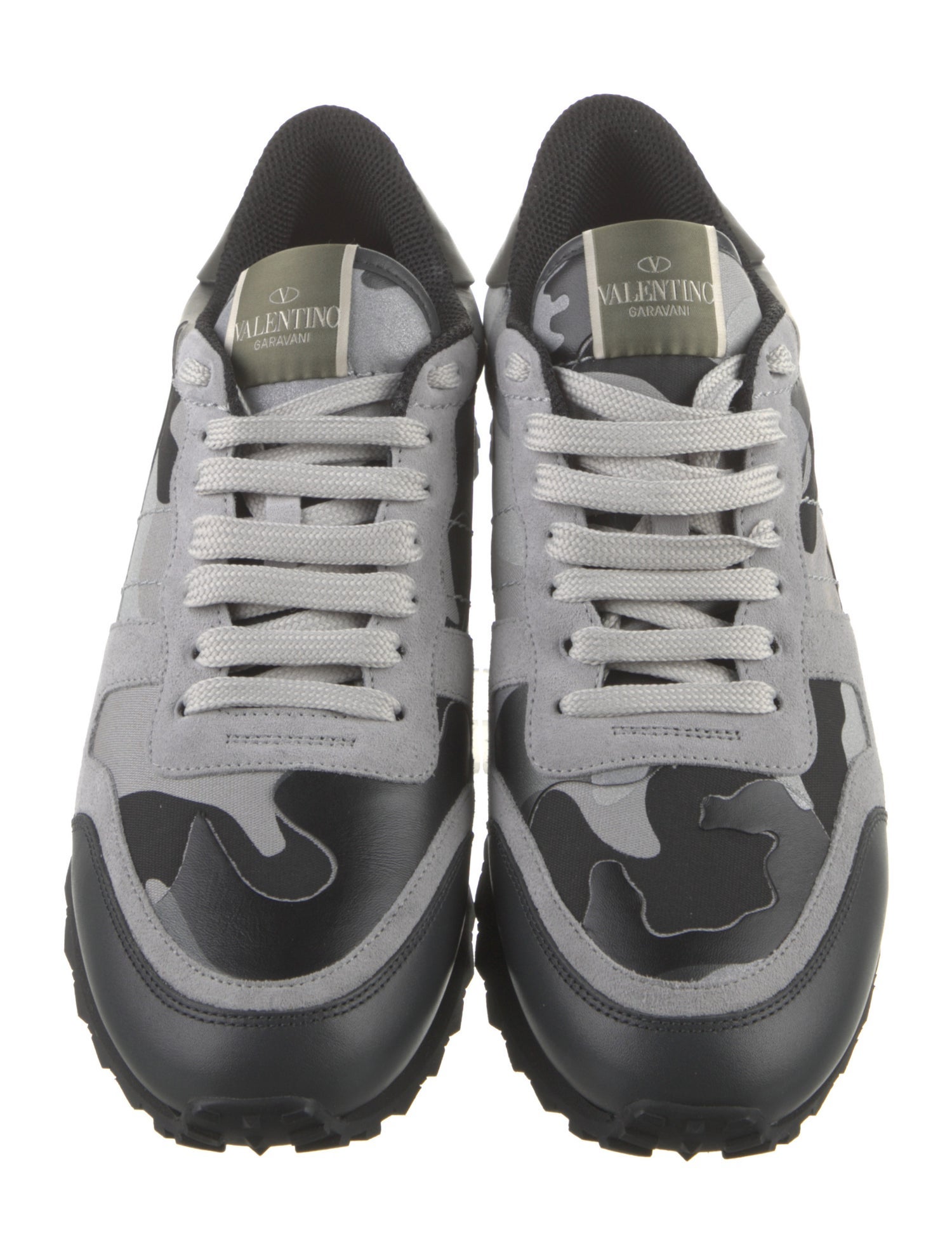 Valentino Leather Printed Sneakers