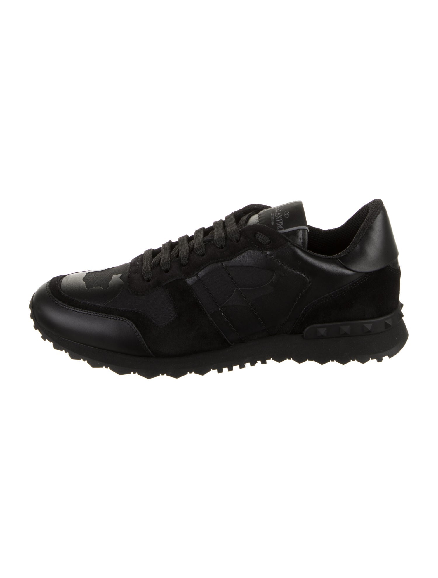 Valentino Leather Studded Accents Sneakers