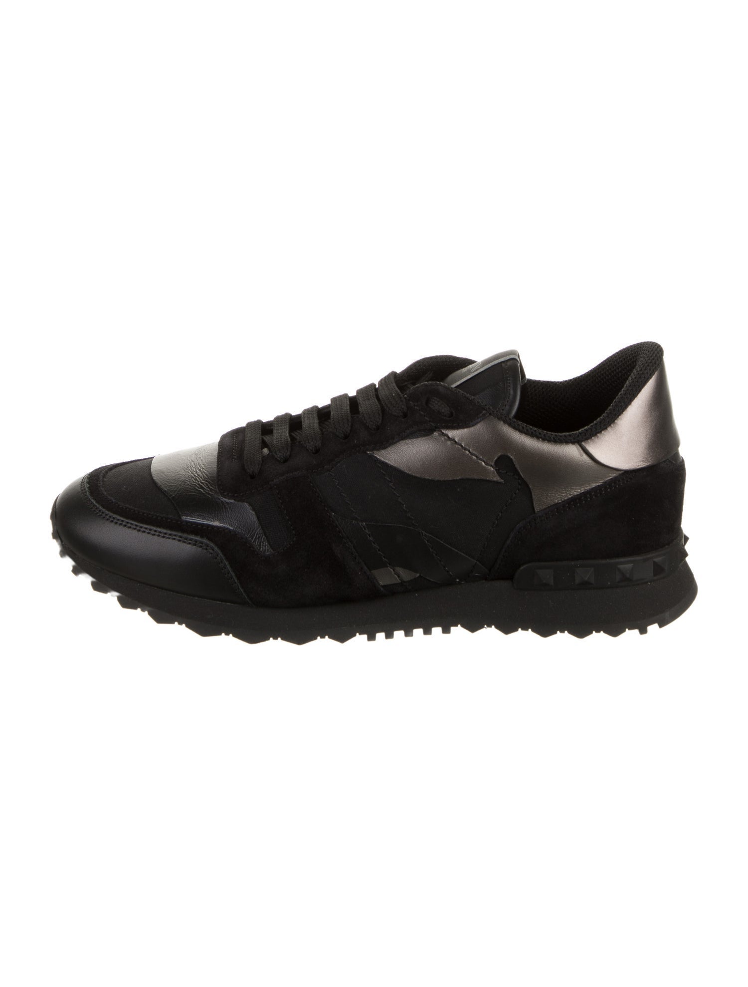 Valentino Leather Studded Accents Sneakers