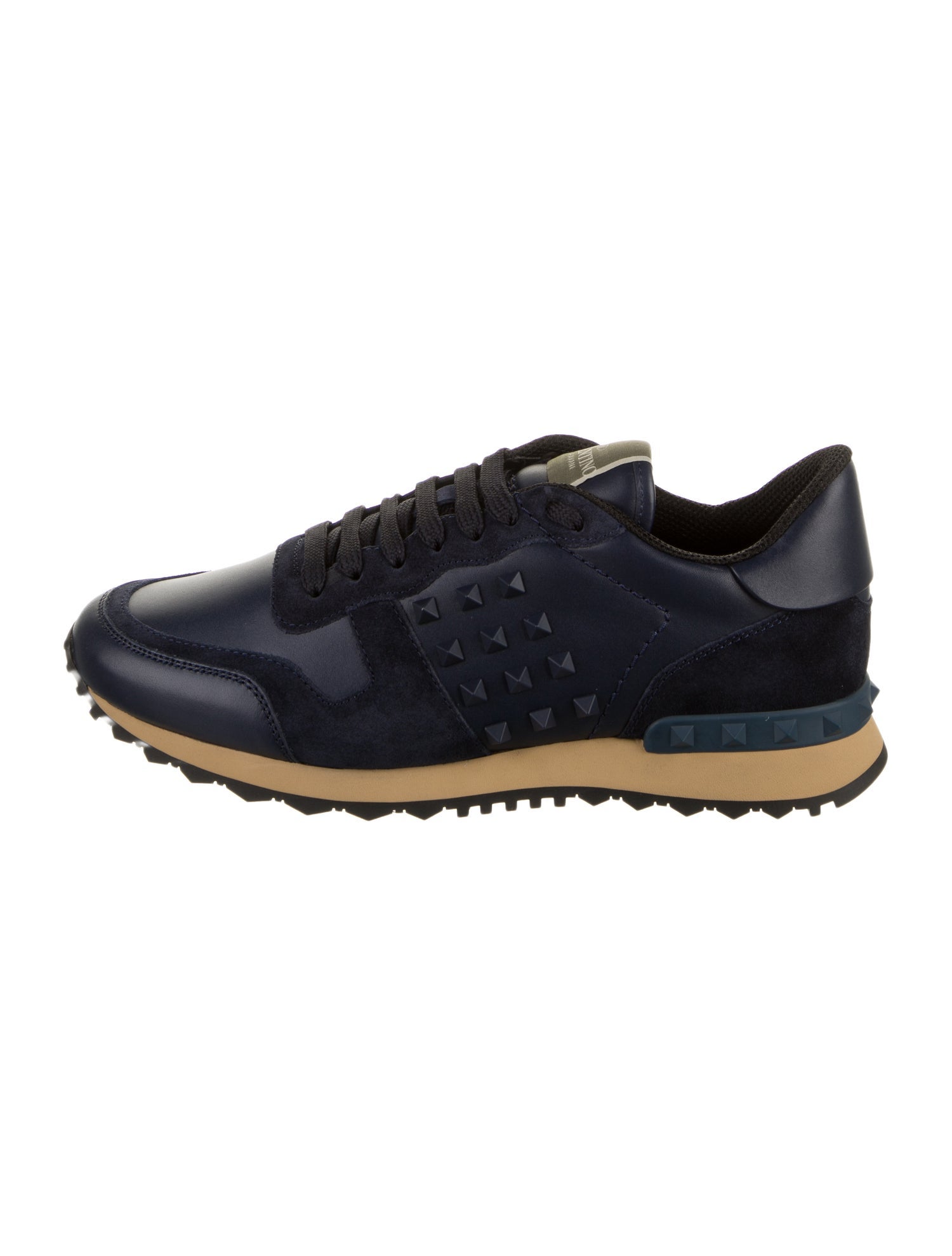Valentino Leather Studded Accents Sneakers