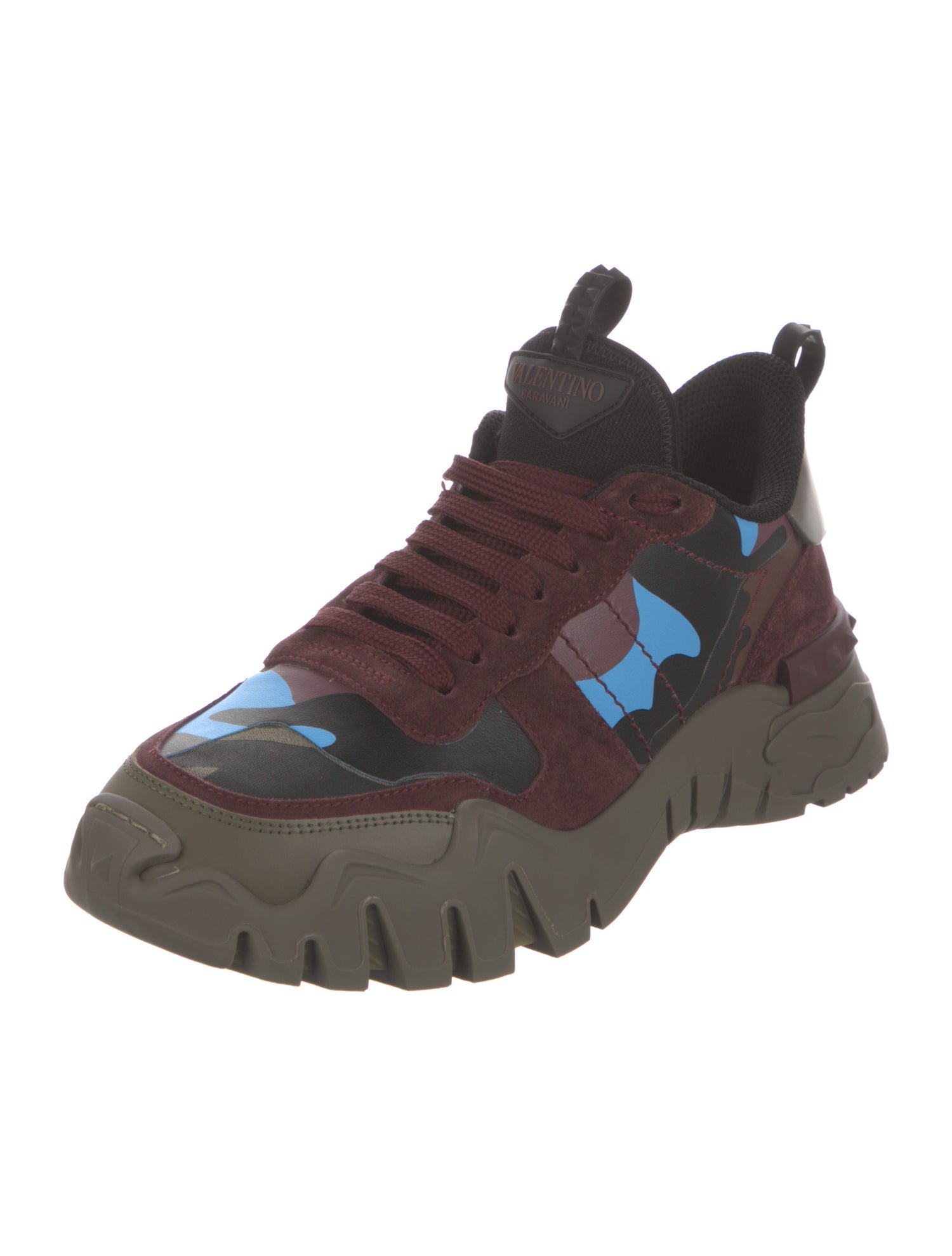 Valentino Leather Printed Sneakers