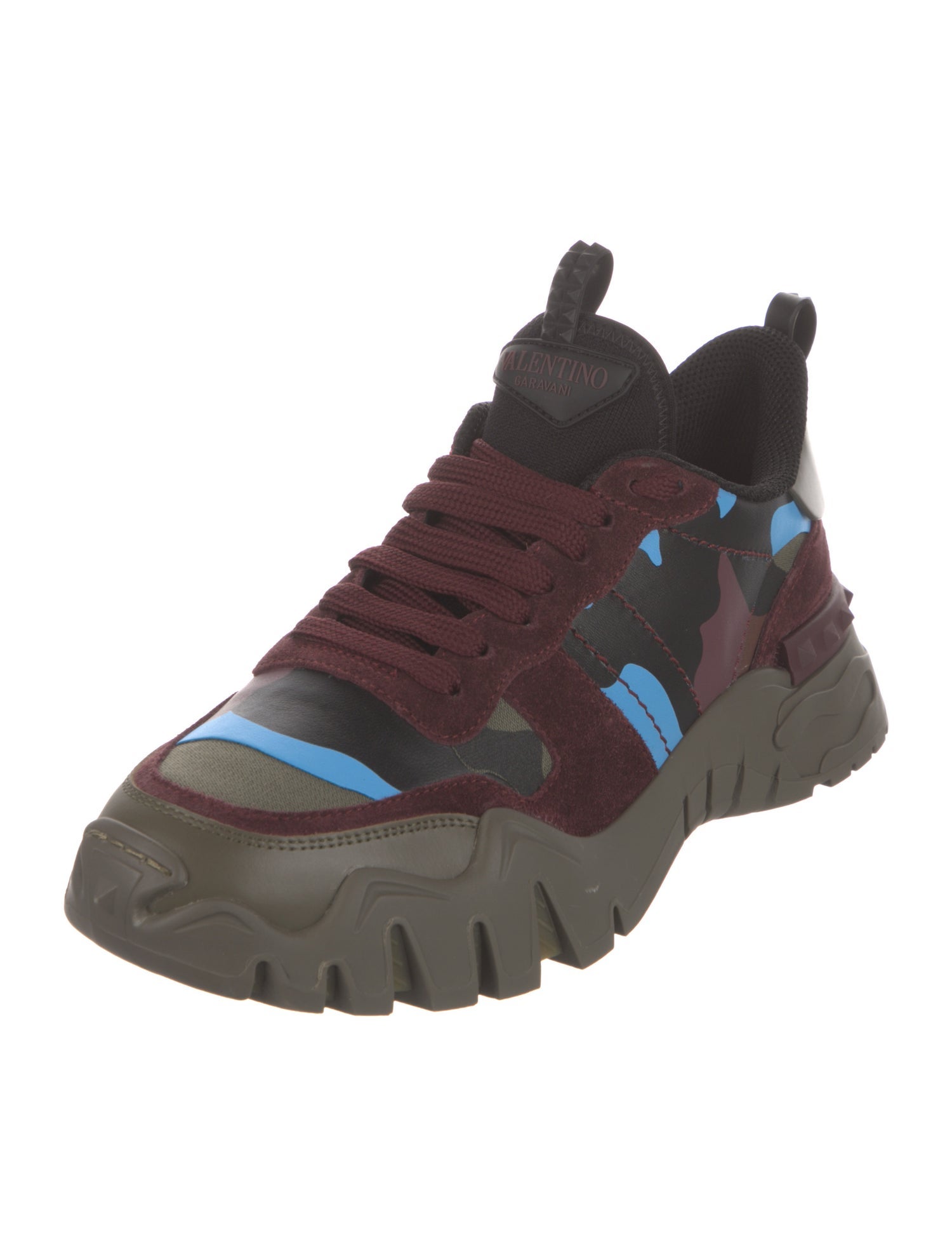 Valentino Leather Printed Sneakers