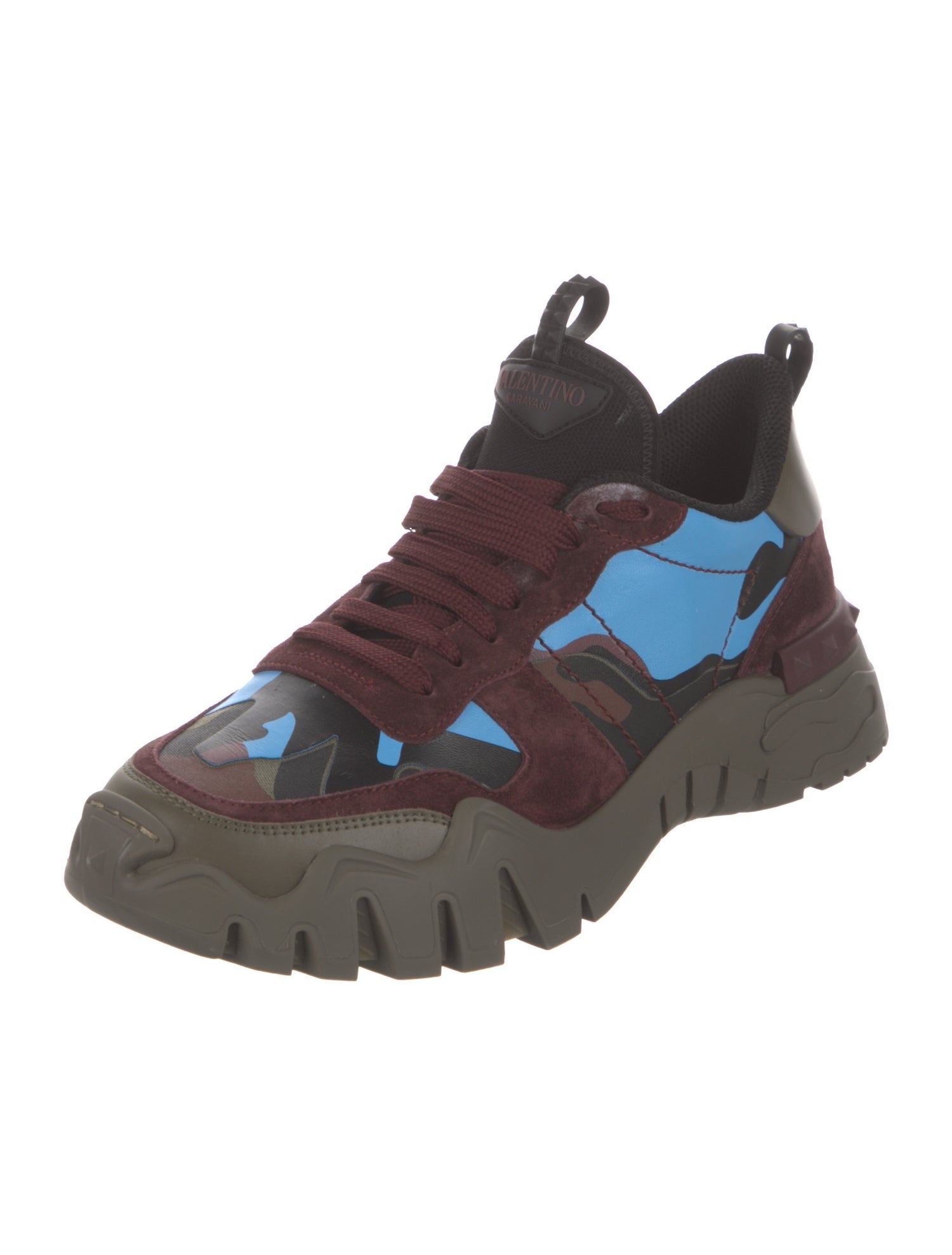 Valentino Leather Printed Sneakers