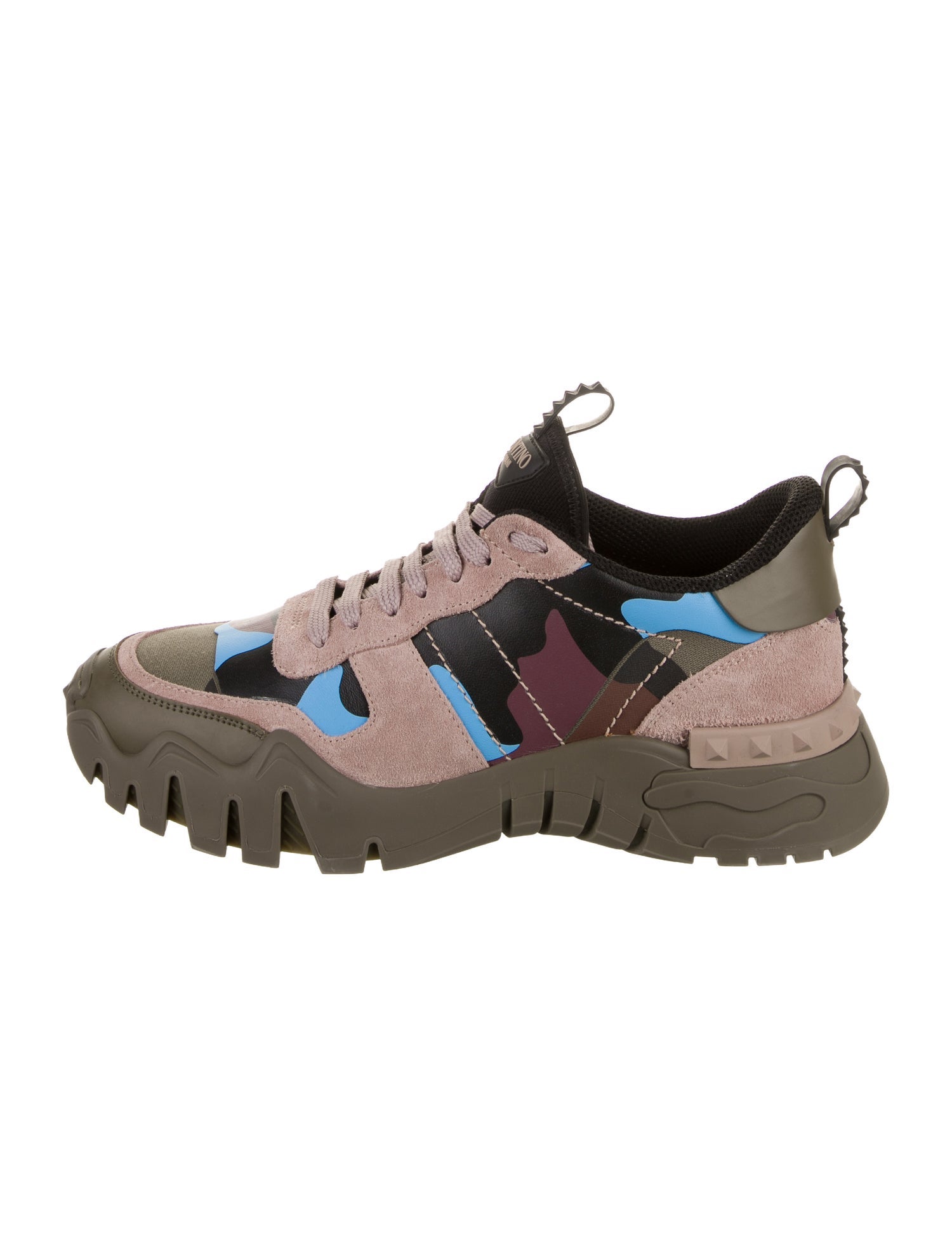 Valentino Suede Camouflage Print Sneakers