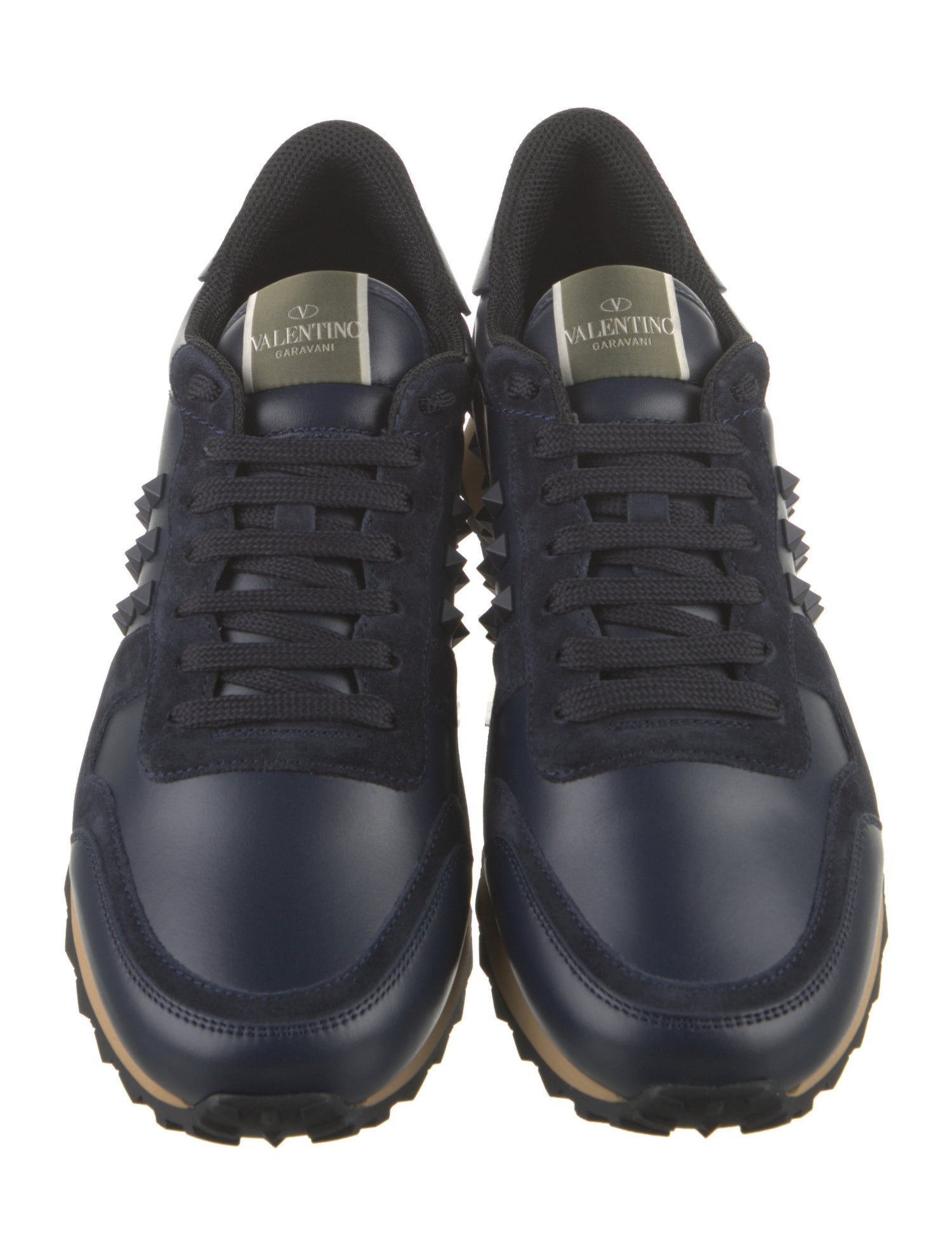 Valentino Leather Studded Accents Sneakers