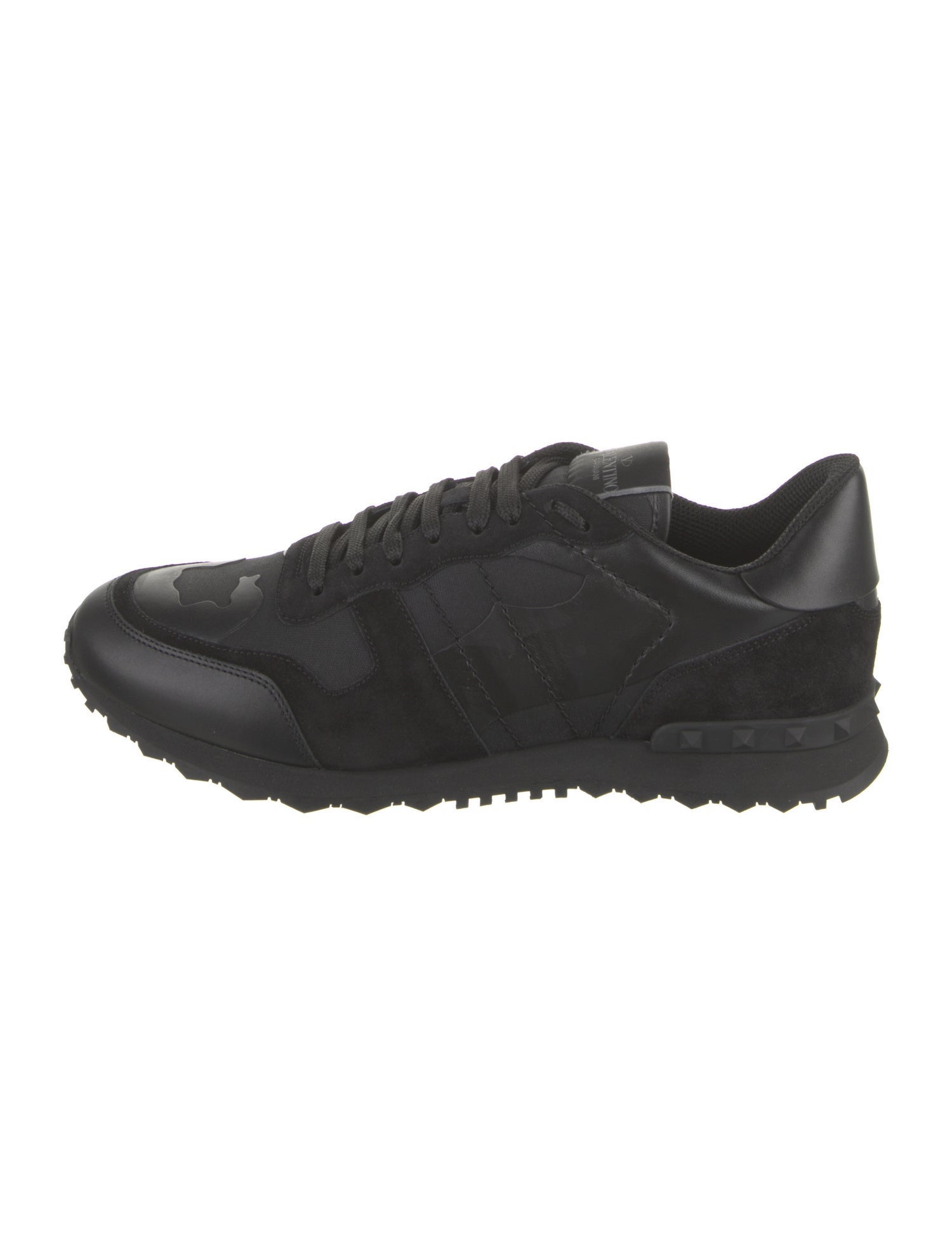 Valentino Leather Studded Accents Sneakers