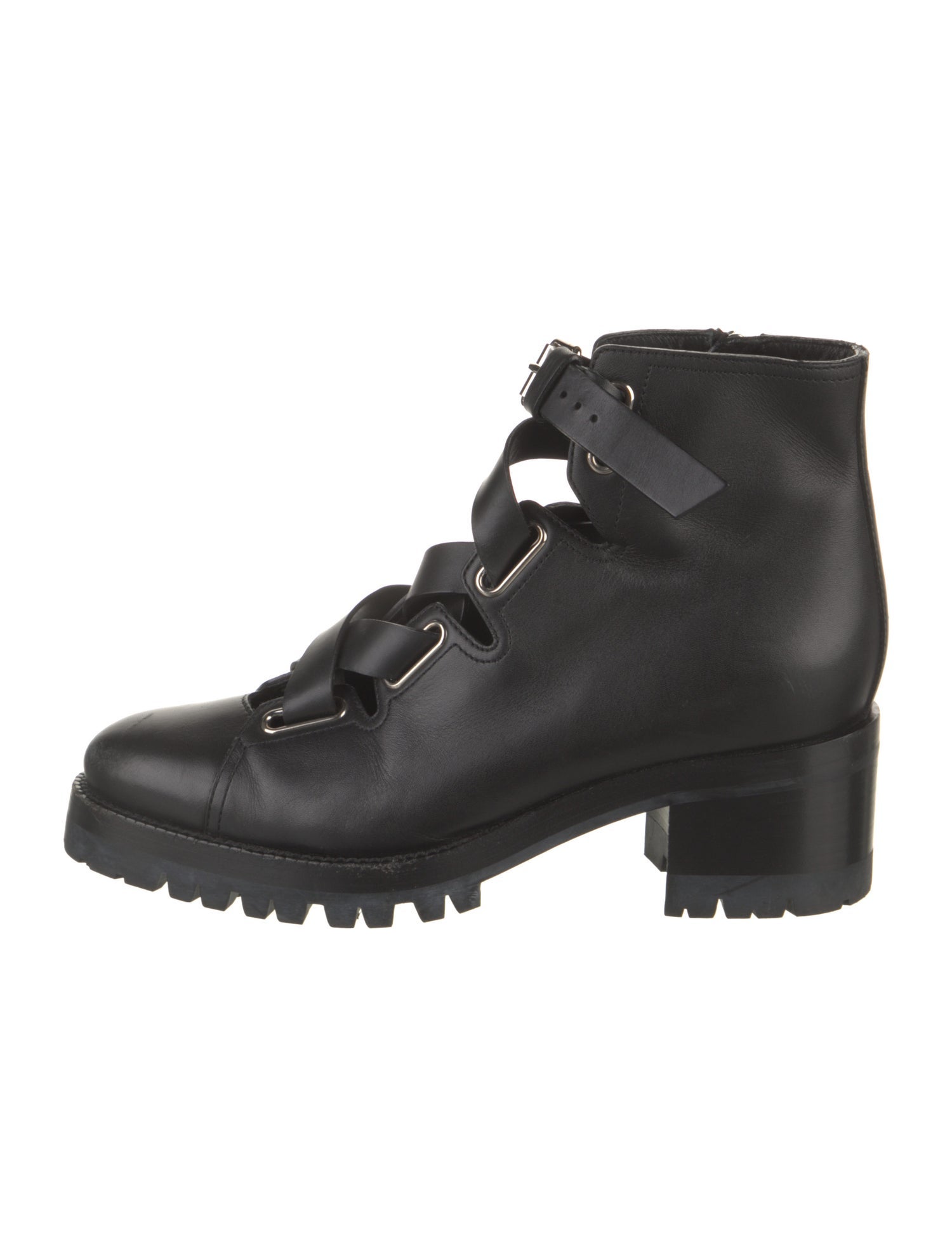 Valentino Leather Combat Boots