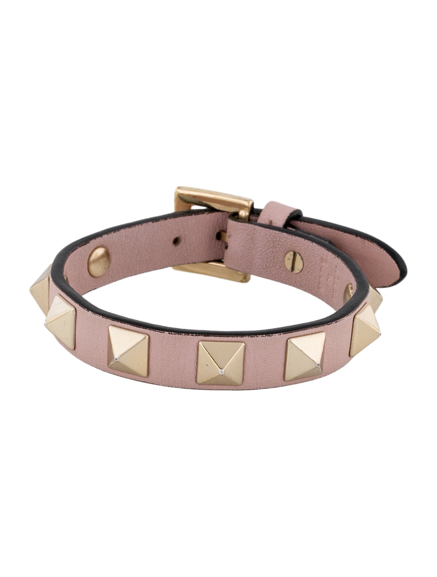 Valentino Leather Rockstud Wrap Bracelet