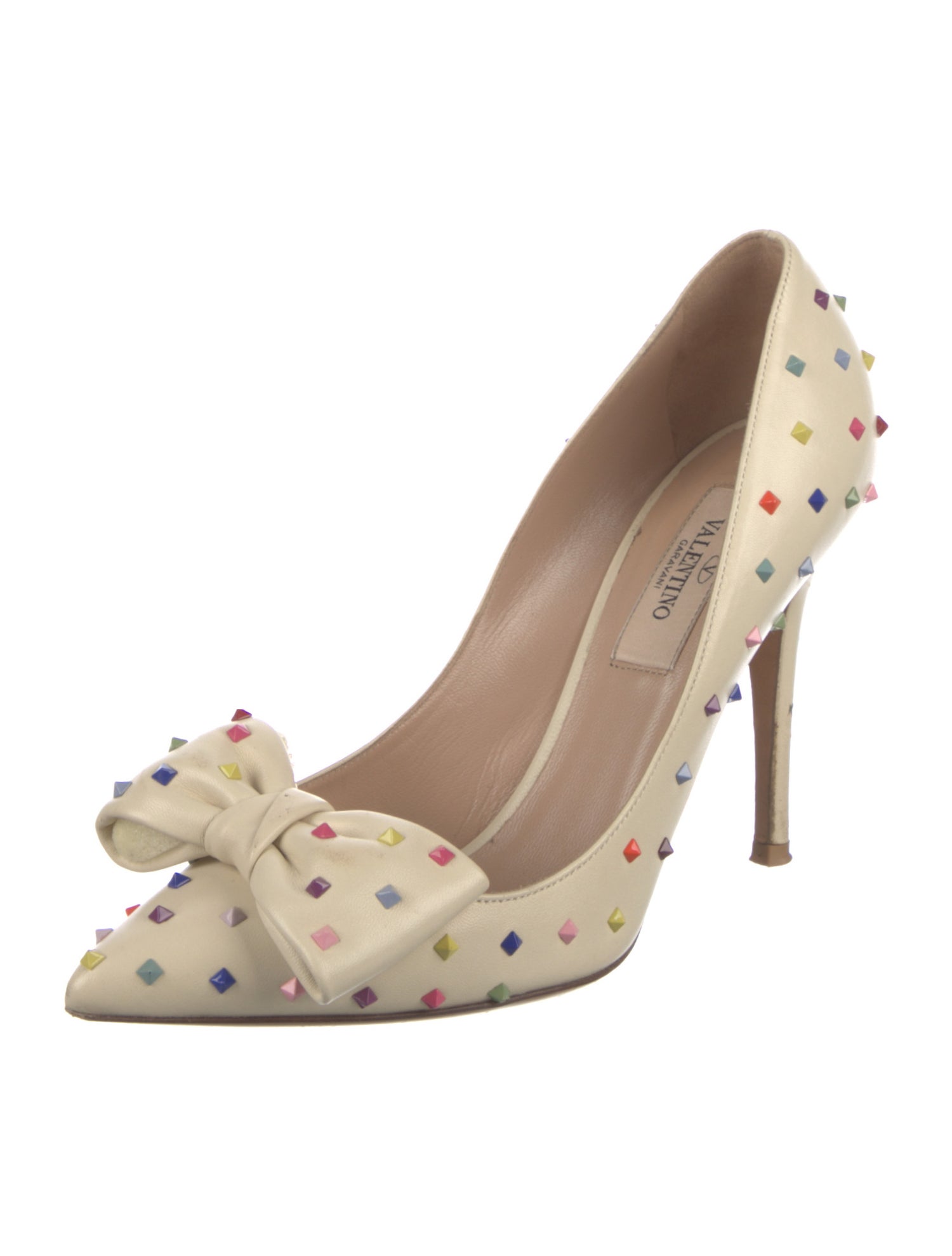Valentino Rockstud Accents Leather Pumps