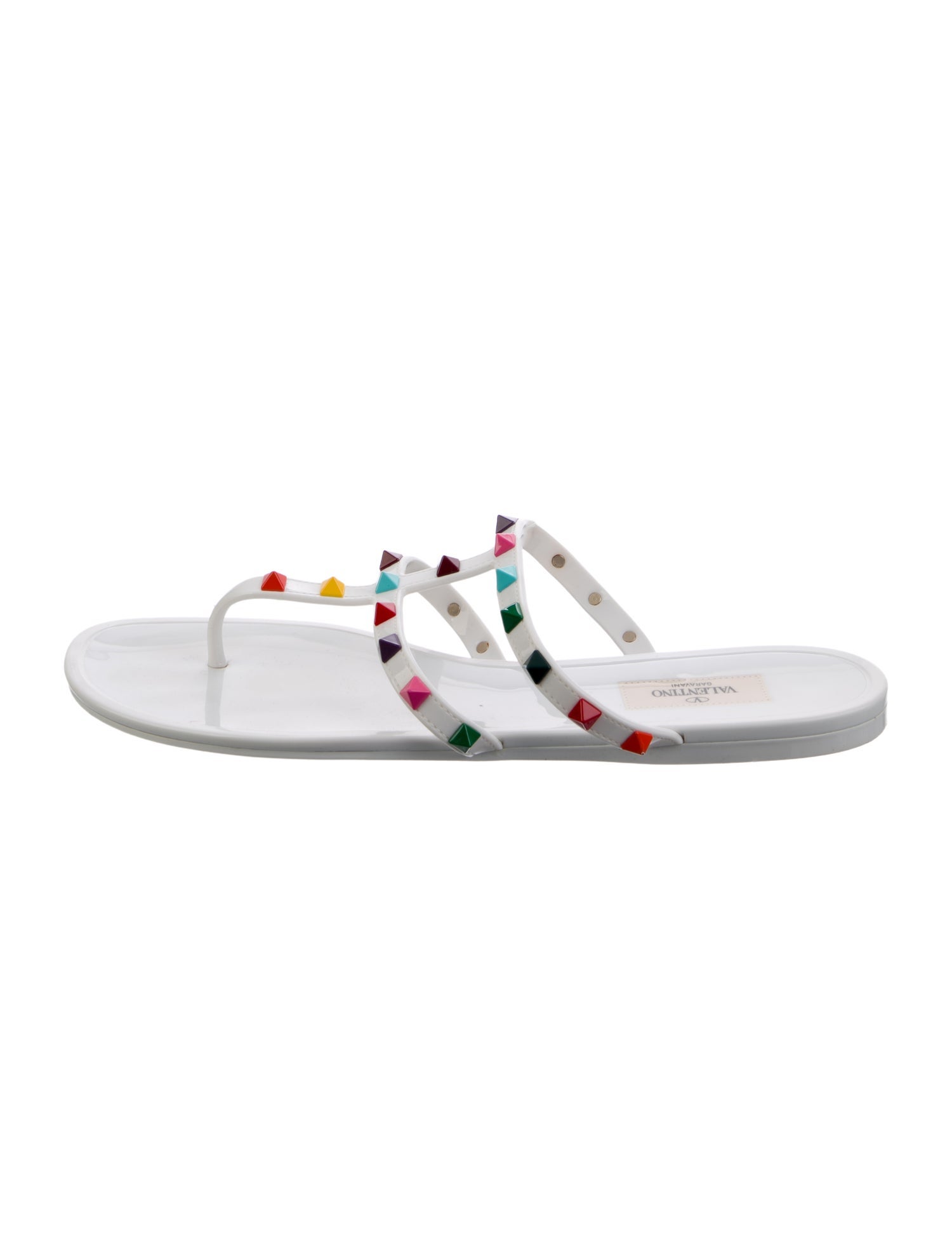 Valentino Rockstud Accents Rubber Slides