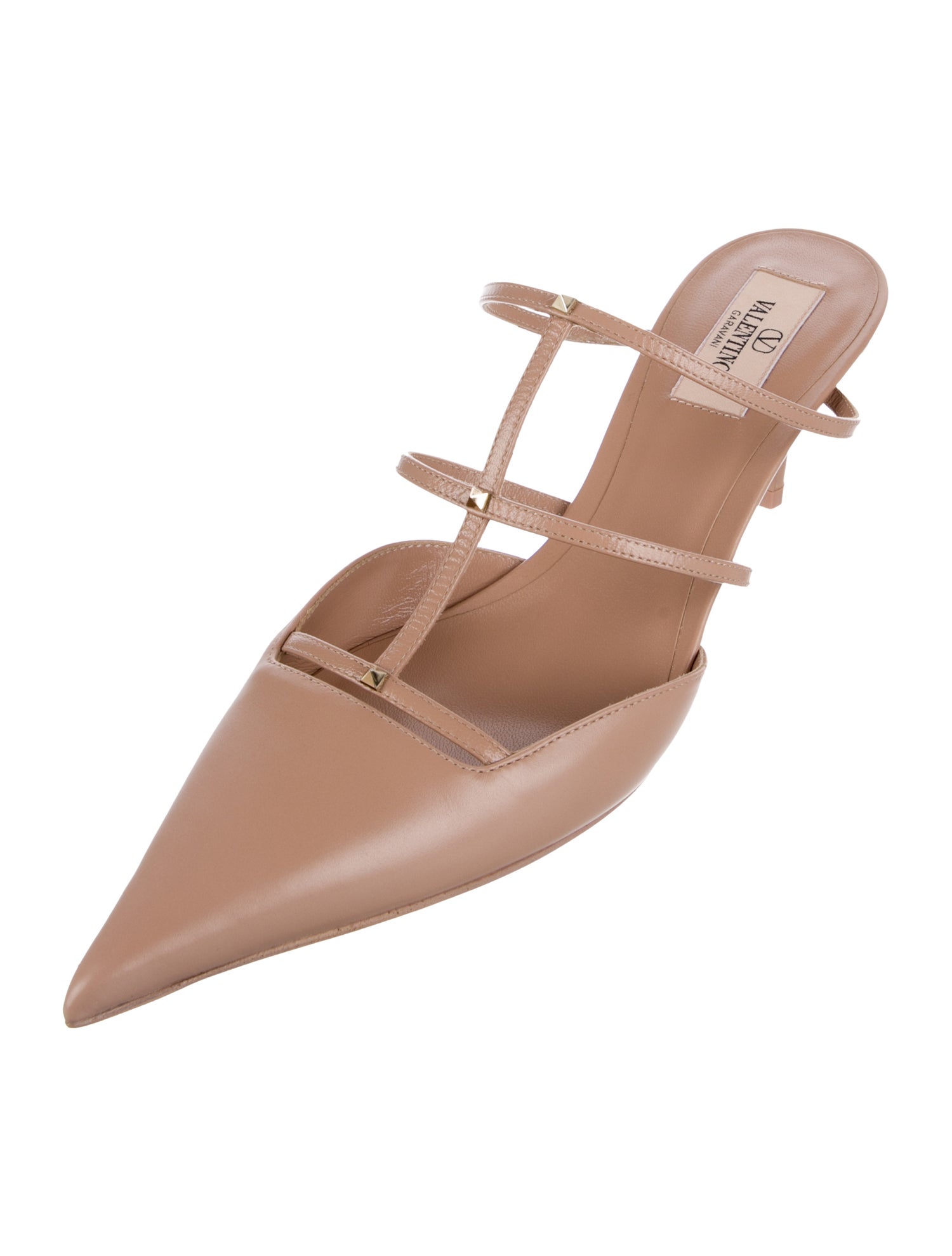 Valentino Rockstud Accents Leather Mules