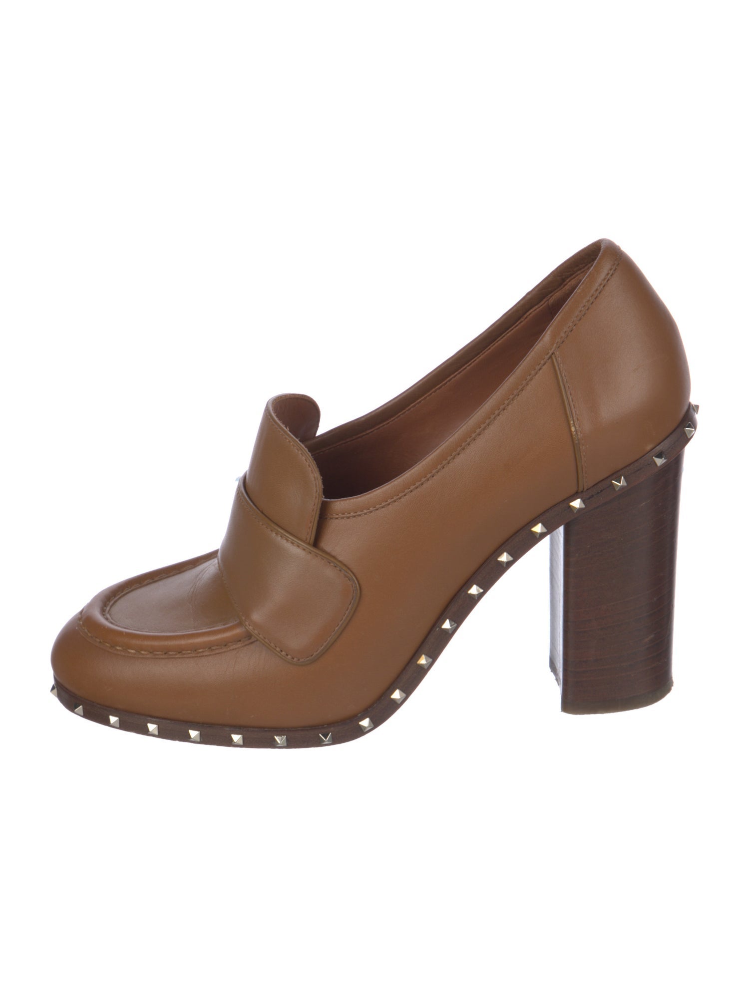 Valentino Rockstud Accents Leather Pumps