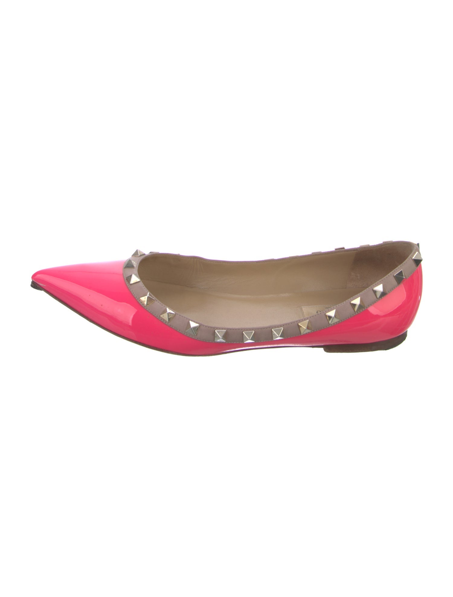 Valentino Rockstud Accents Patent Leather Ballet Flats