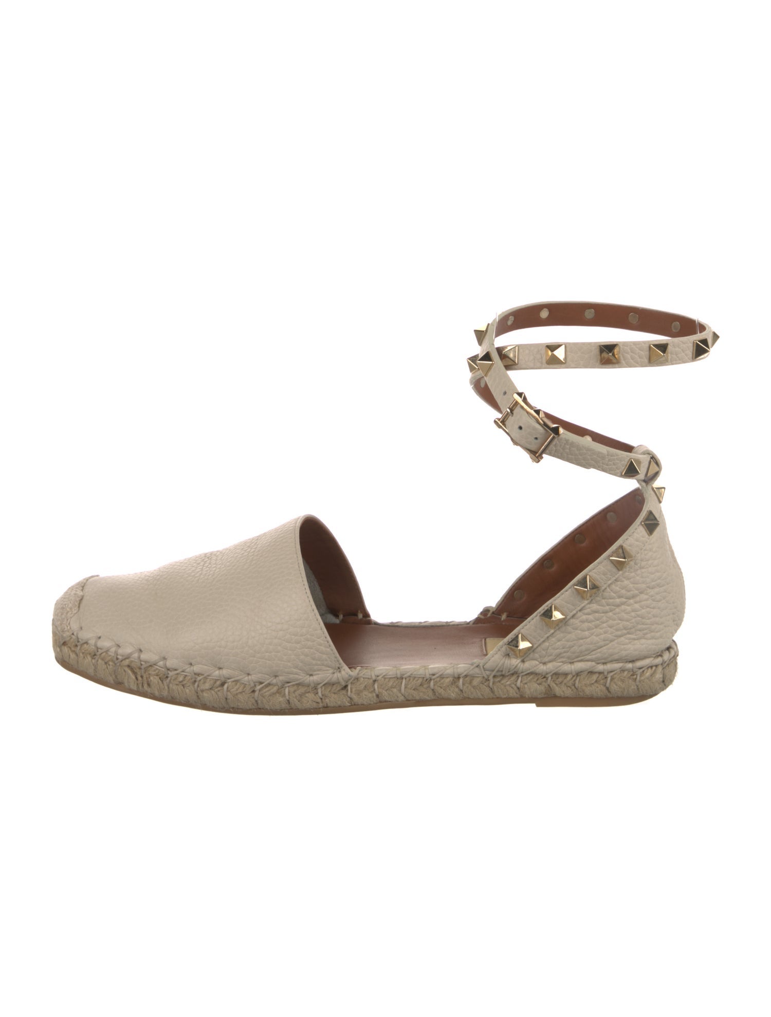Valentino Rockstud Accents Leather Espadrilles