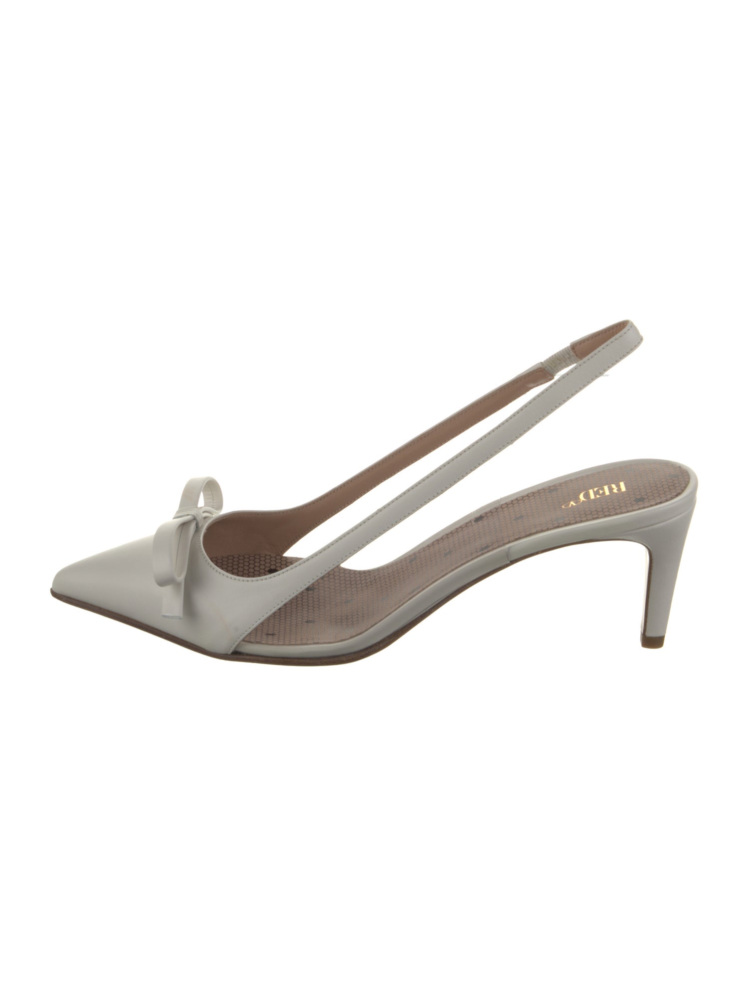 Red Valentino Leather Bow Accents Slingback Pumps