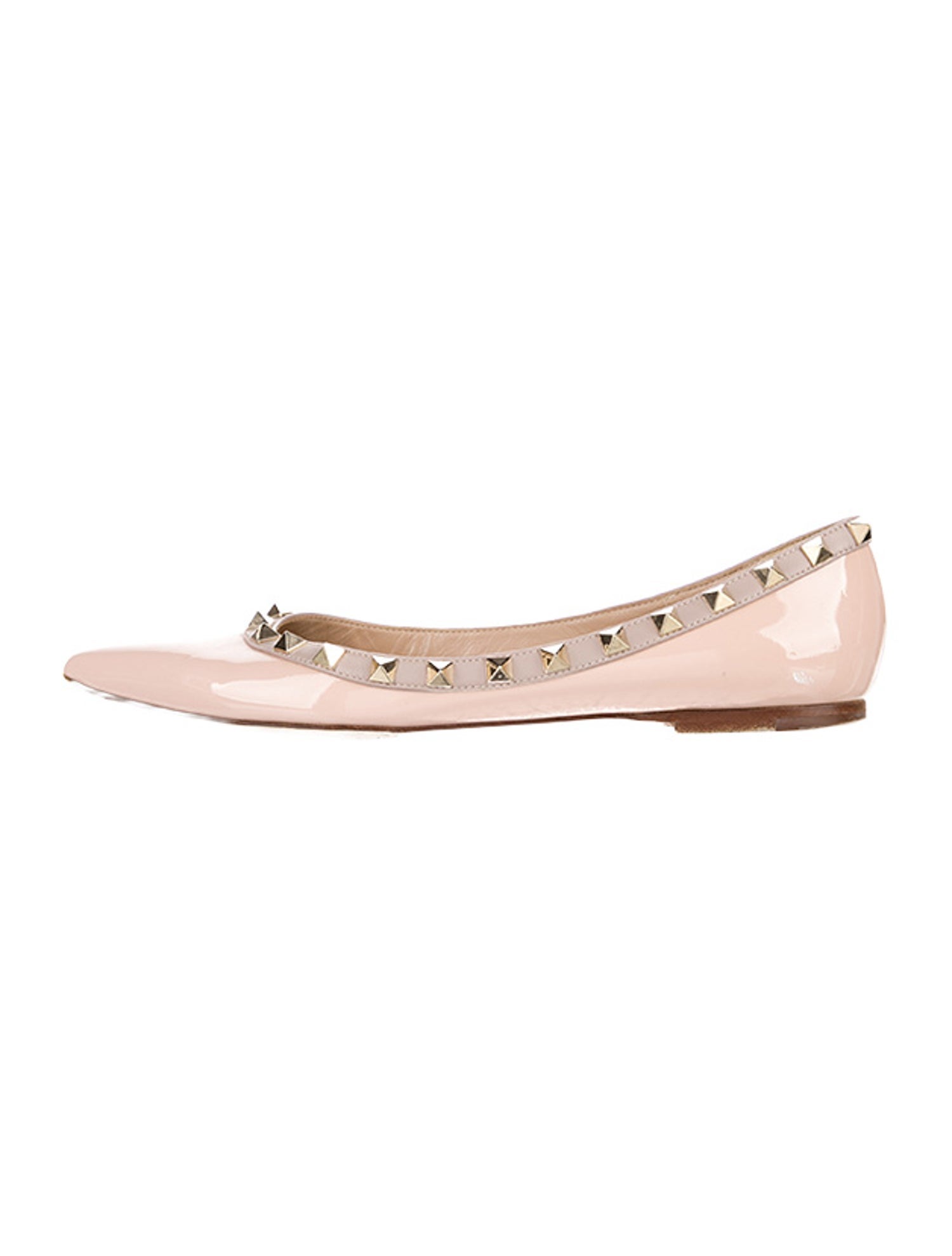 Valentino Rockstud Accents Patent Leather Ballet Flats