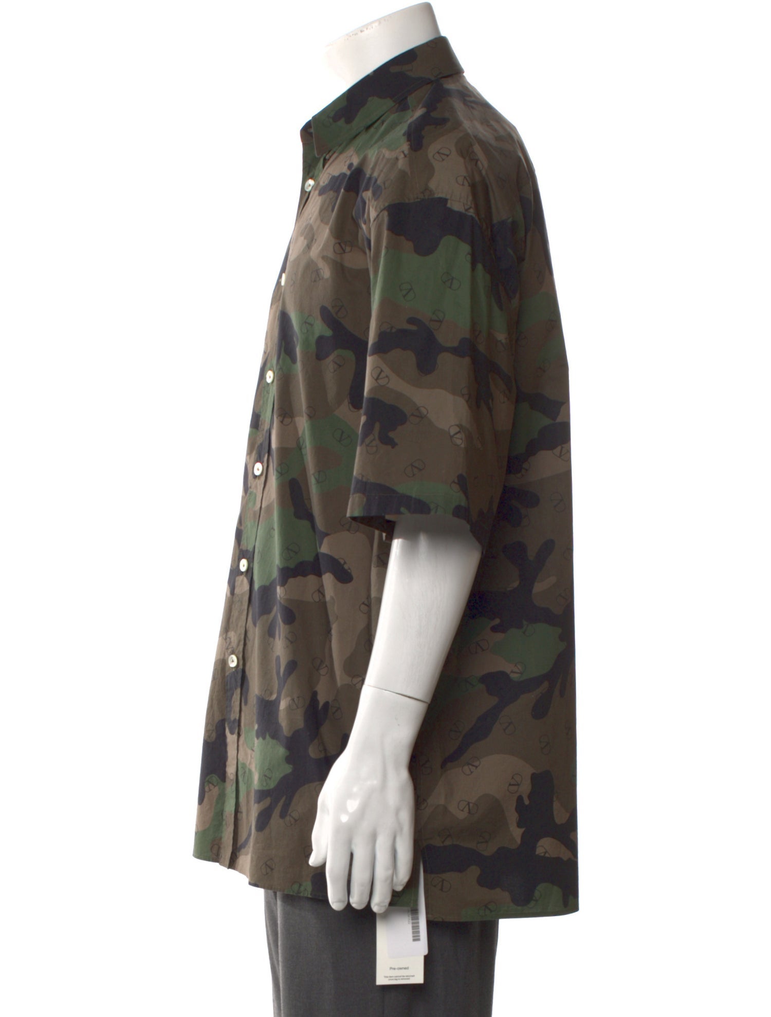 Valentino Camouflage Print Short Sleeve Shirt